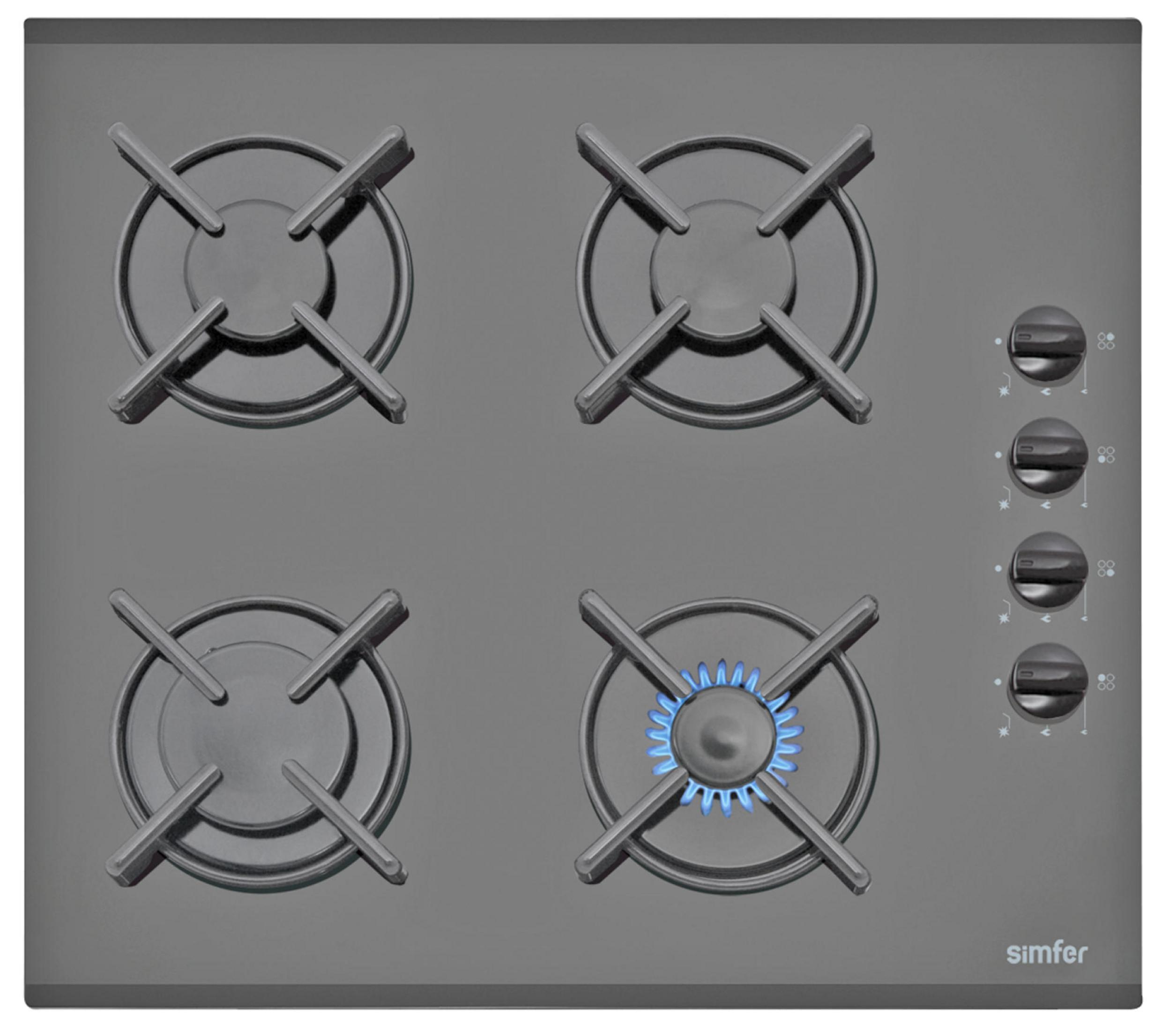 SIMFER 3500 60 CM Gazlı Ankastre Ocak Siyah