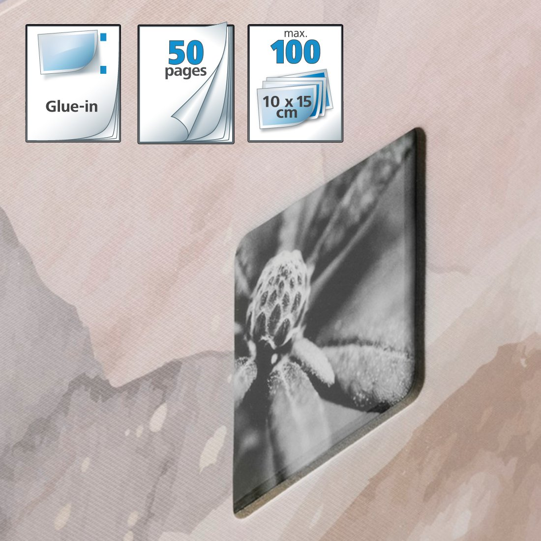 Szczegóły produktu: Album do wklejania, 50 stron, 100 zdjęć, 10x15 cm