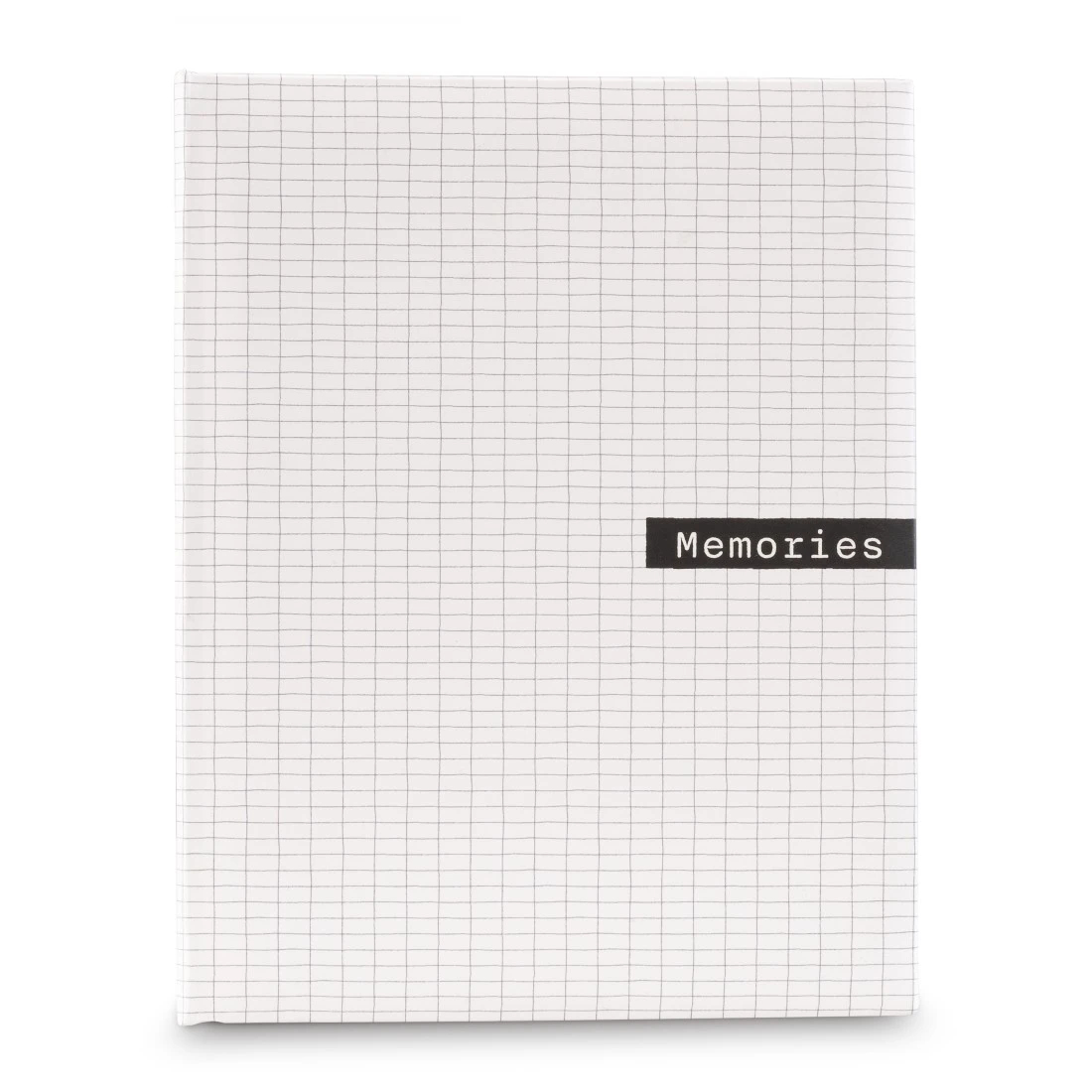 Notatnik w kratkę z napisem "Memories".