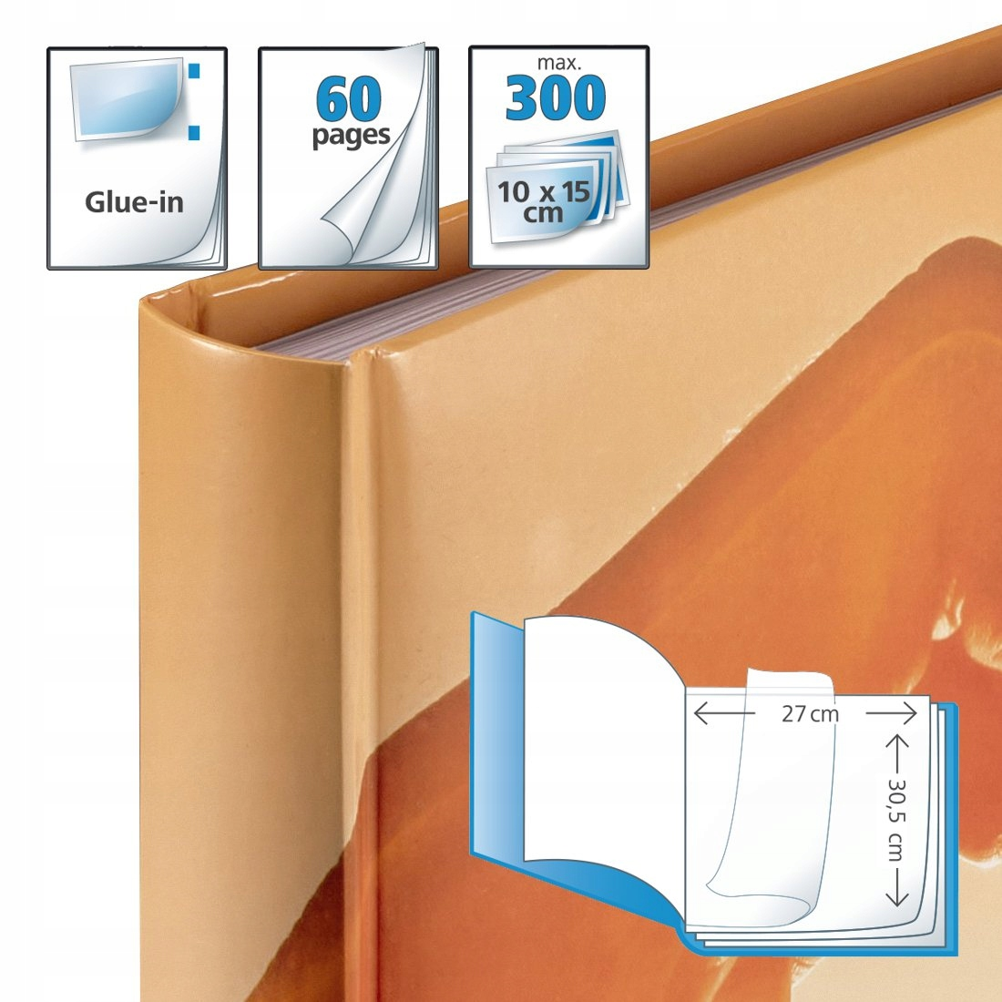 Album na 300 zdjęć 10x15cm, 60 stron, wklejane.