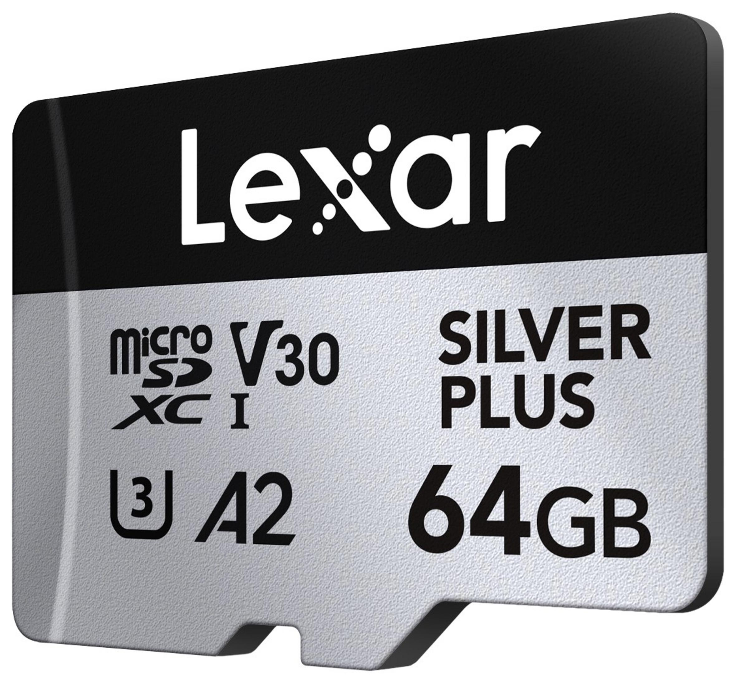 Scheda di memoria Lexar Silver Plus 64GB microSDXC UHS-I.