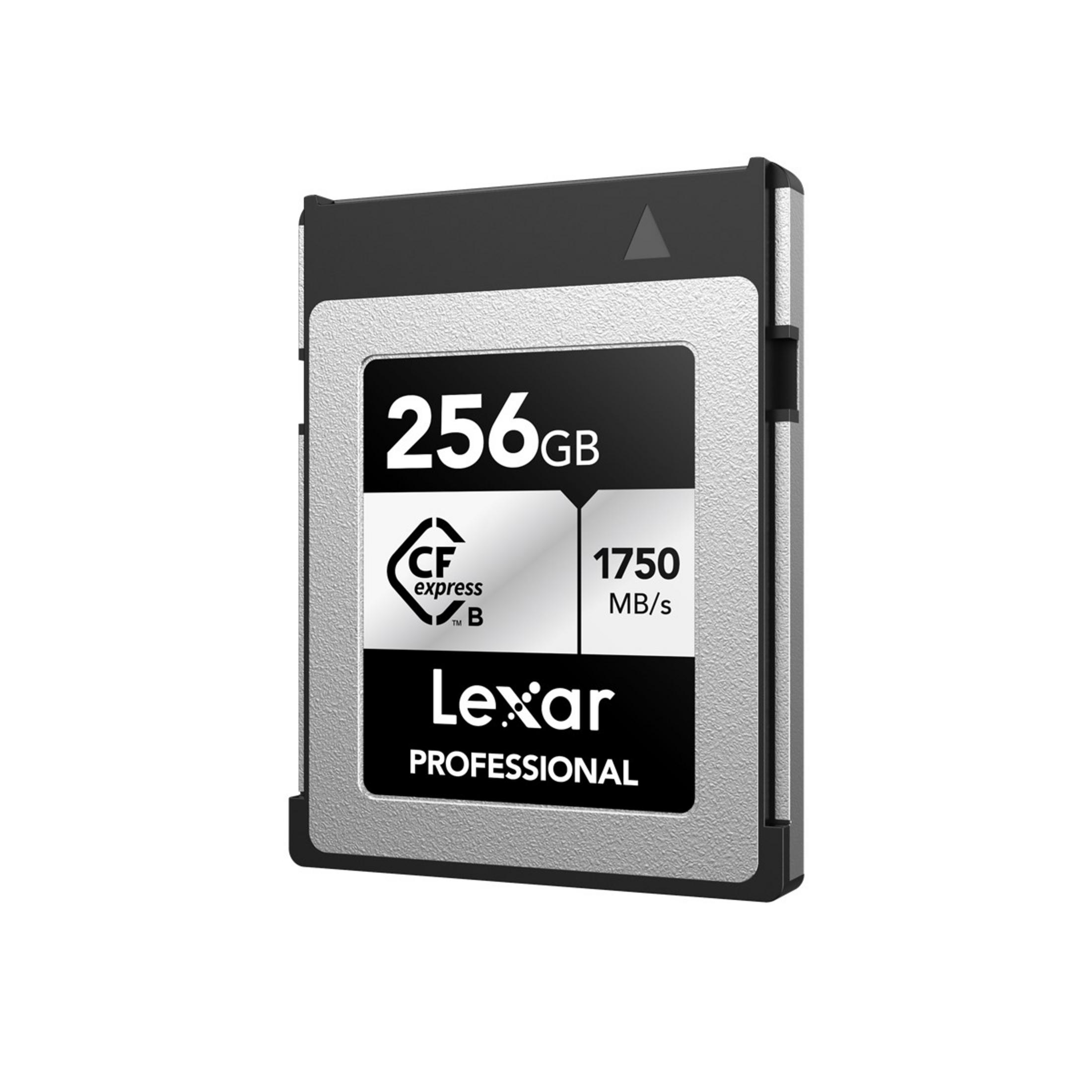 Una tarjeta de memoria Lexar CFexpress Tipo B de 256 GB con 1750 MB/s.