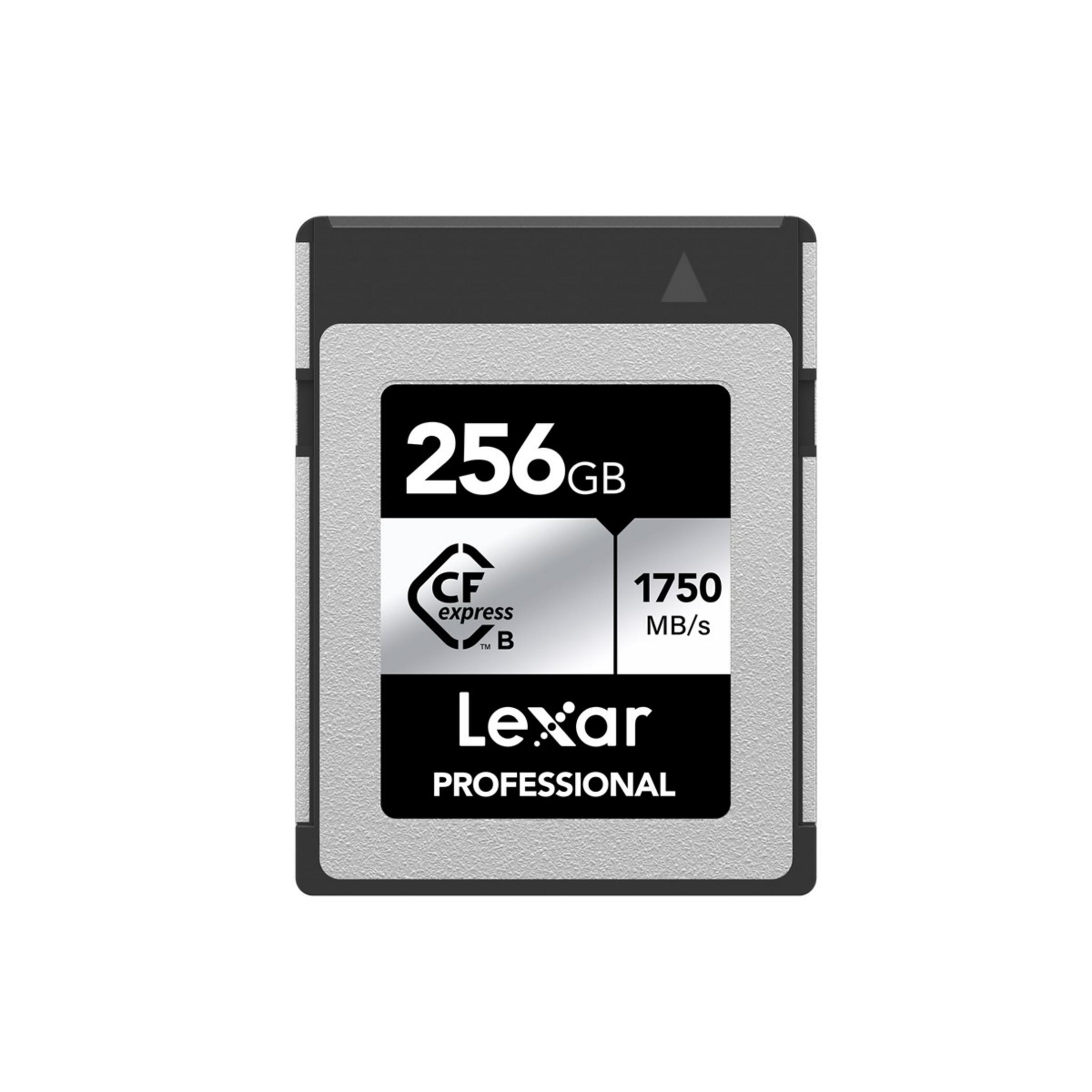 Tarjeta de memoria Lexar 256GB CFexpress Tipo B con 1750 MB/s de lectura.