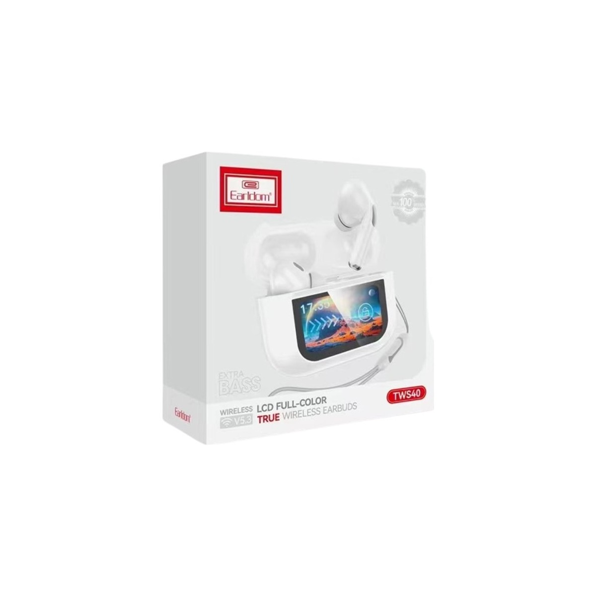 Earldom TWS40 kulaklık ambalajı, LCD ekran ve Ekstra Bas.