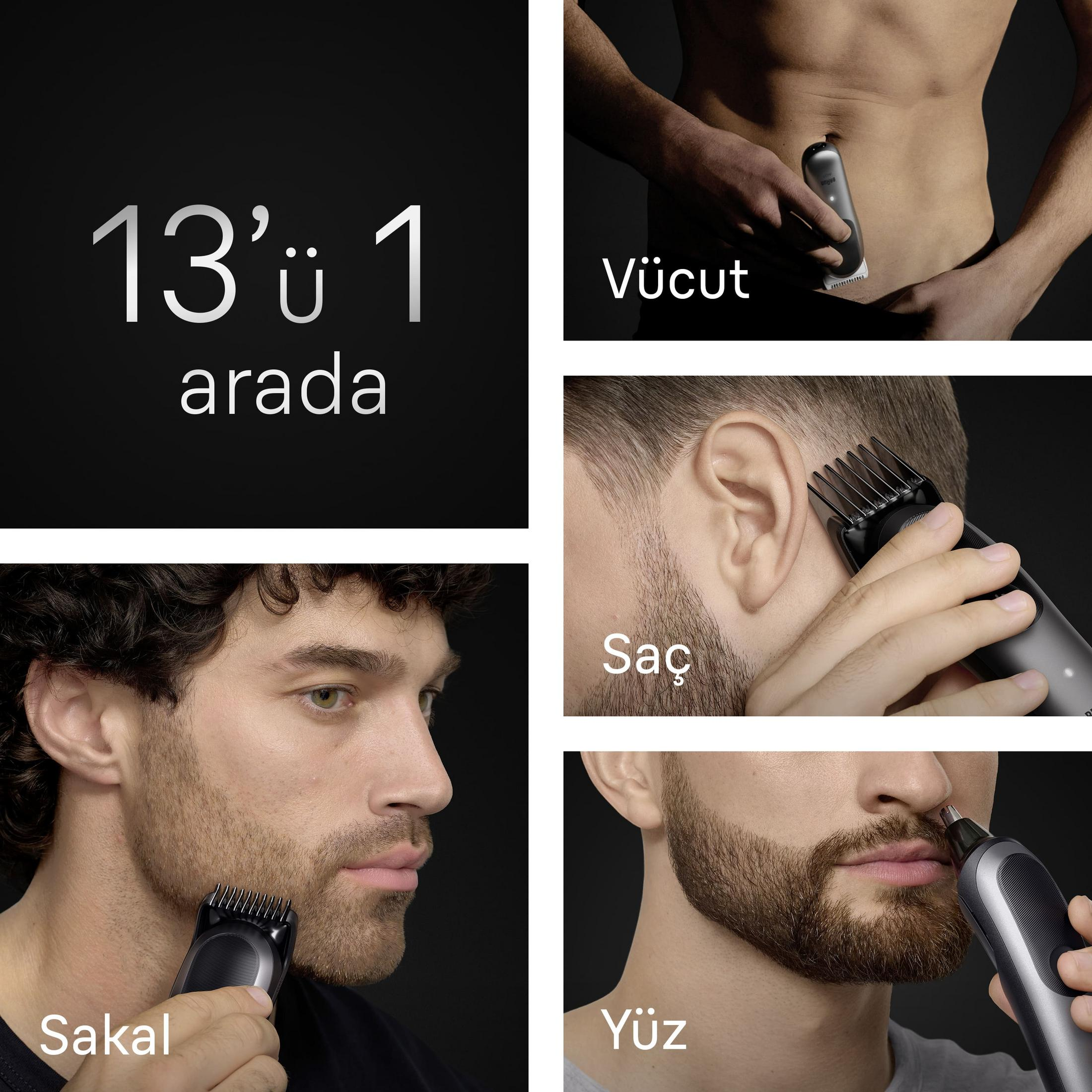 Cura uomo: rifinitore per corpo, capelli, barba e naso.