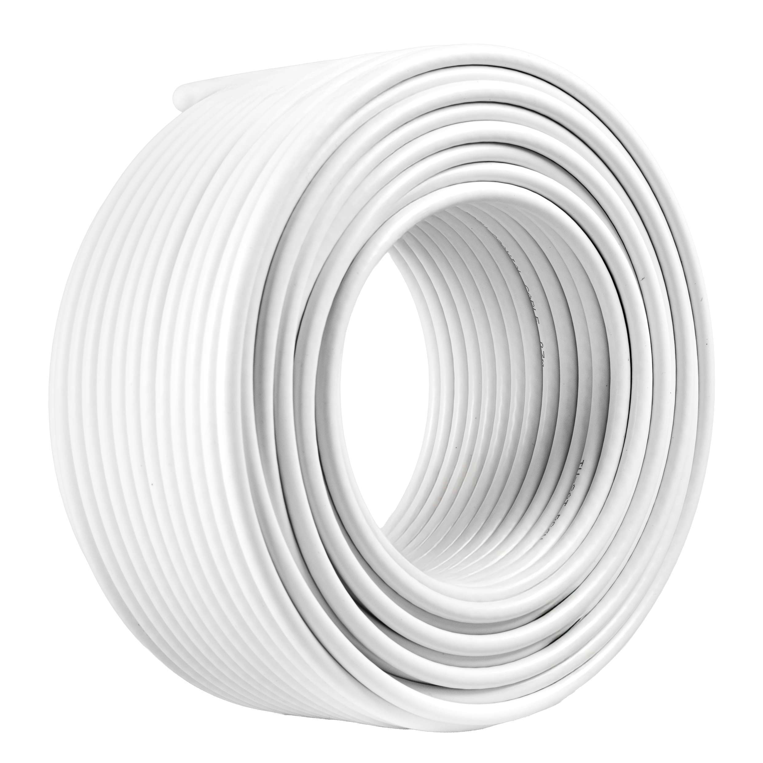 Nawinięty biały wąż z teksturowanym żebrowaniem.