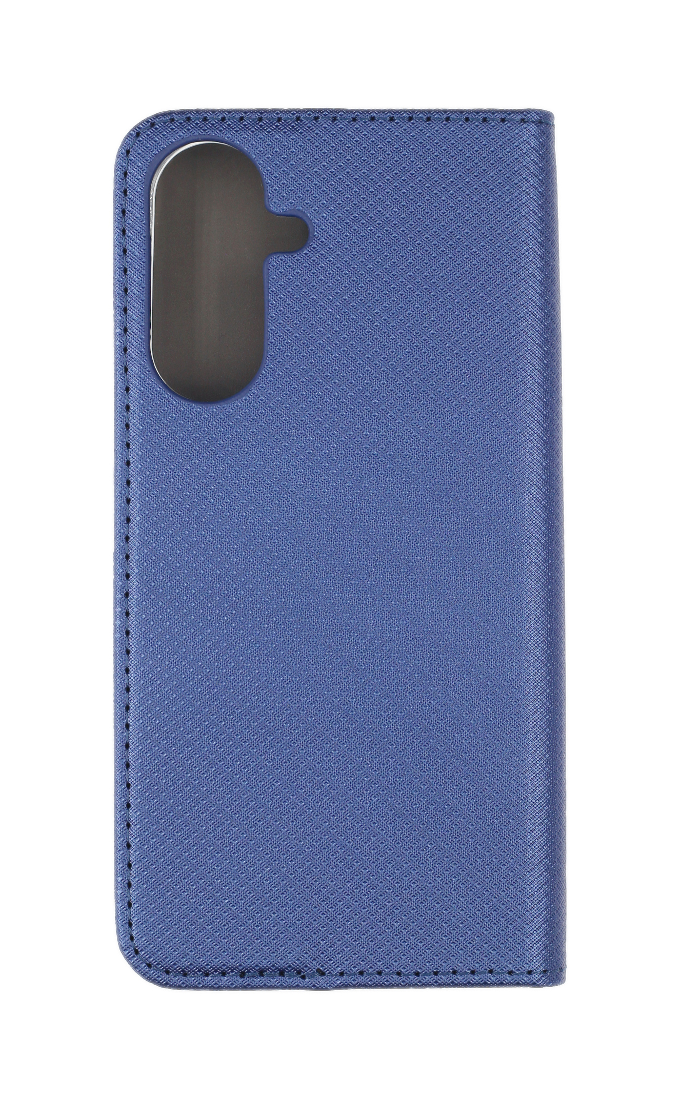 Blaue Handyhülle mit Aussparung für Kamera.