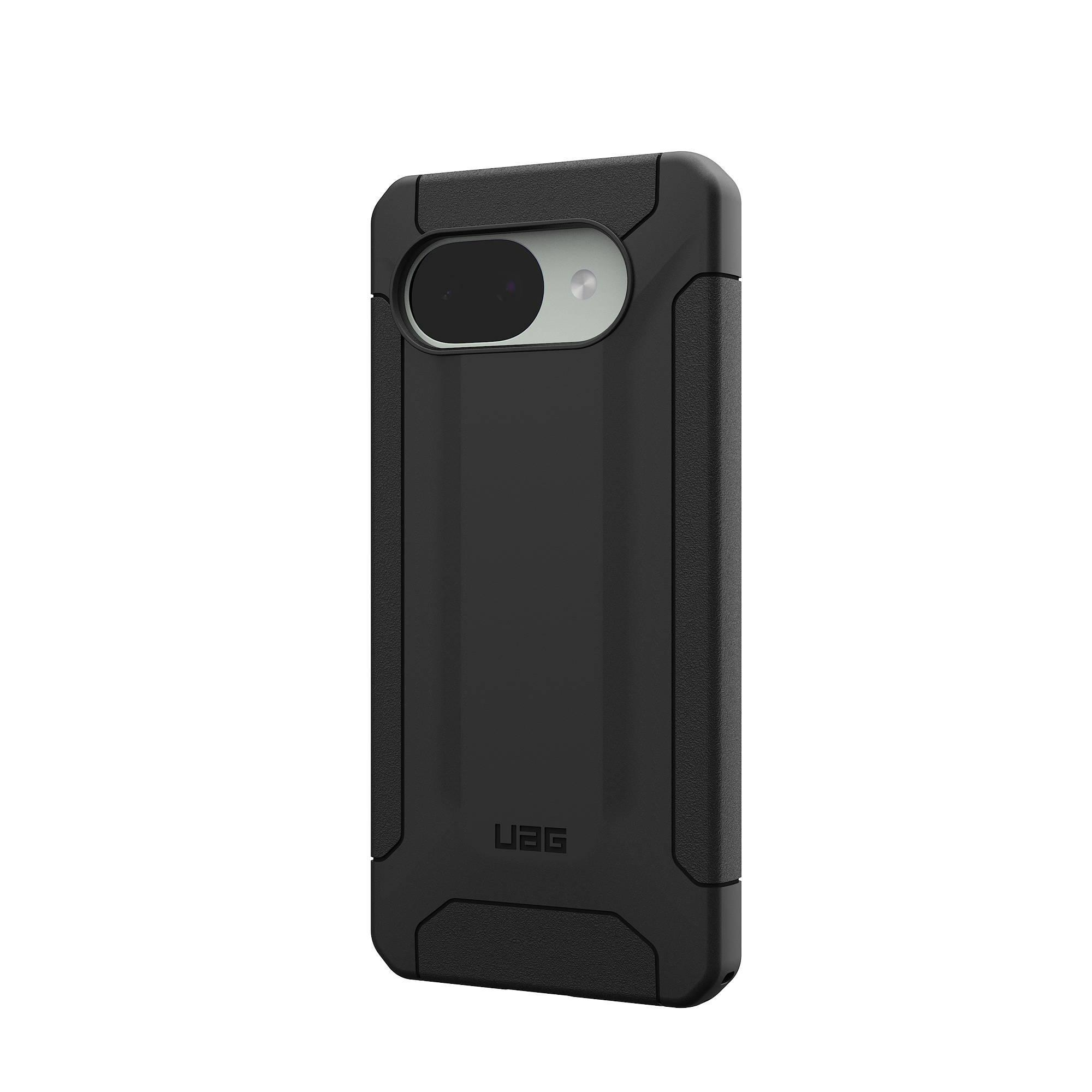 Schwarze Handyhülle mit Kameraloch und UAG-Logo.