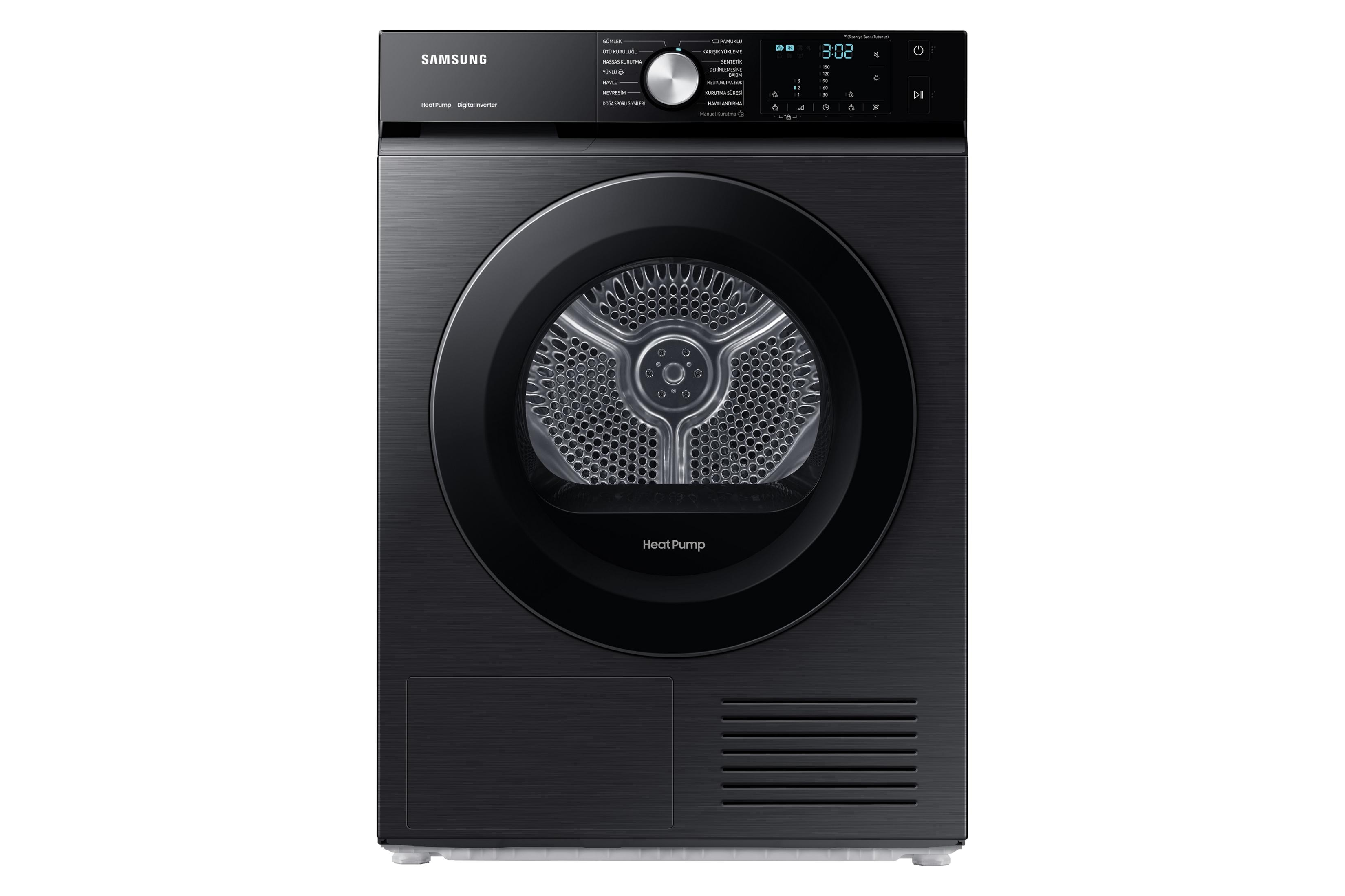 SAMSUNG DV90BBA245ABAH C Enerji Sınıfı 9 kg Isı Pompalı Kurutma Makinesi Siyah