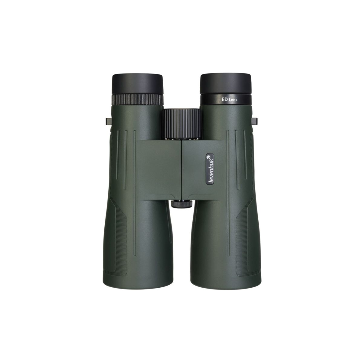 Binocolo verde con rotella di messa a fuoco nera e scritta "ED Lens".