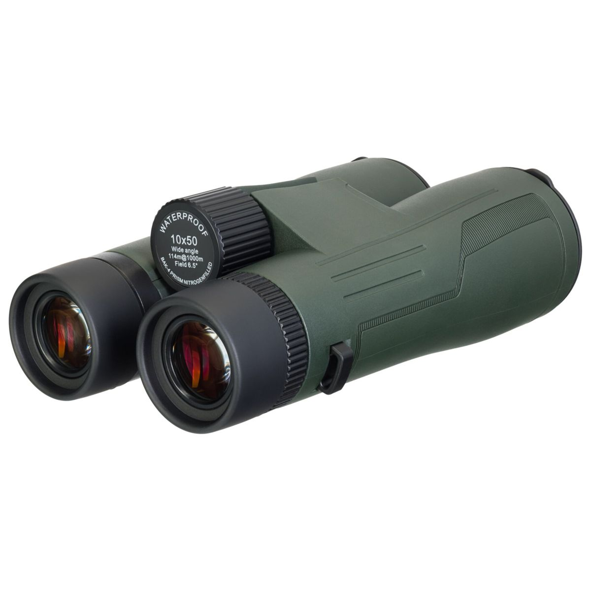 Binocolo verde con rotella di messa a fuoco e testo 10x50.