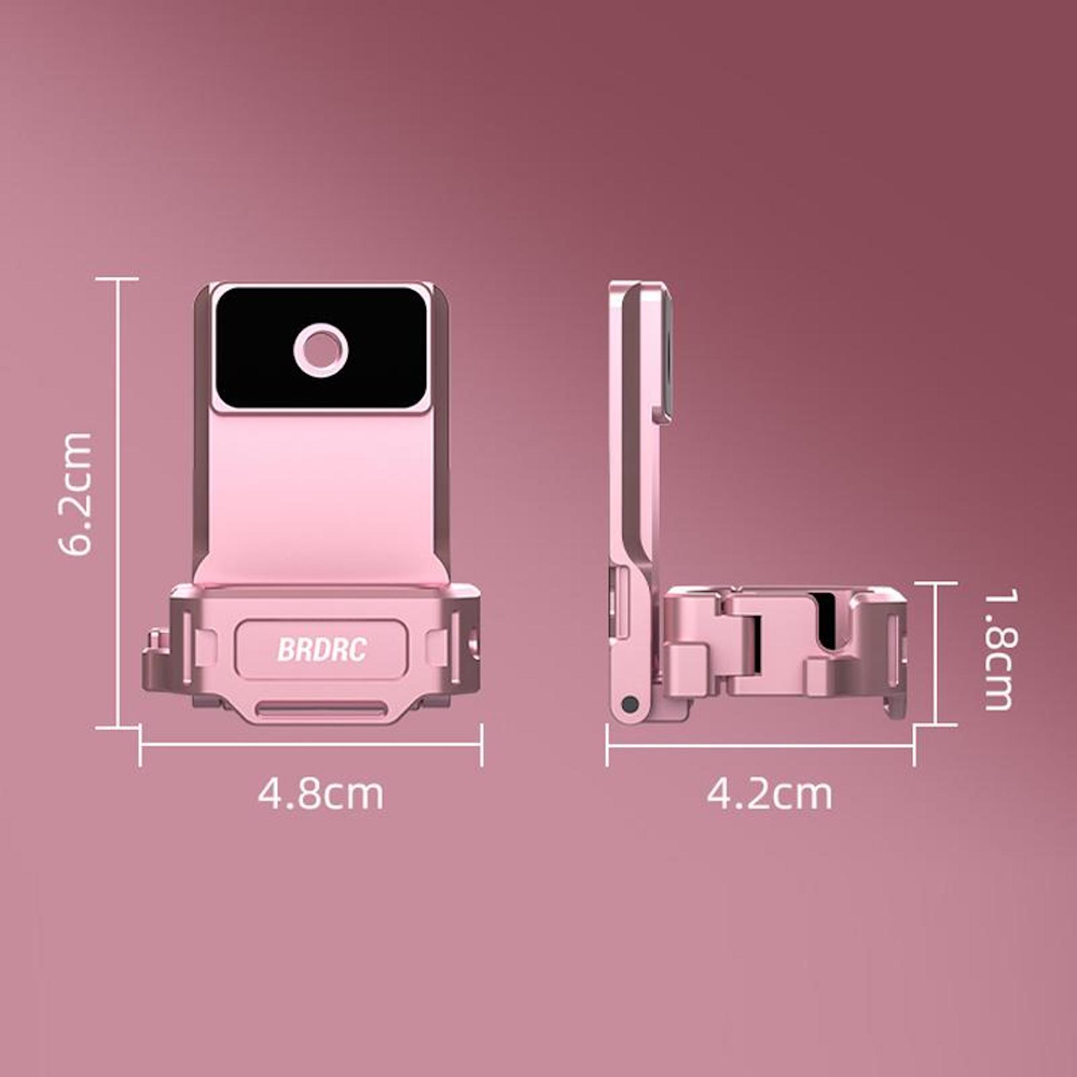 Rosa Objekt mit Maßen: 6,2cm hoch, 4,8cm breit, 4,2cm tief, 1,8cm dick.