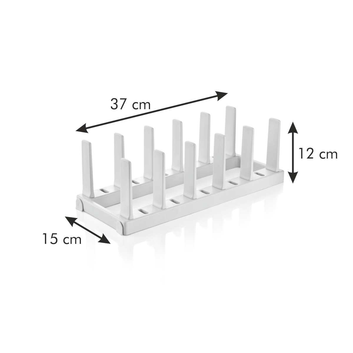 Scolapiatti bianco per bicchieri, 37x15x12 cm.