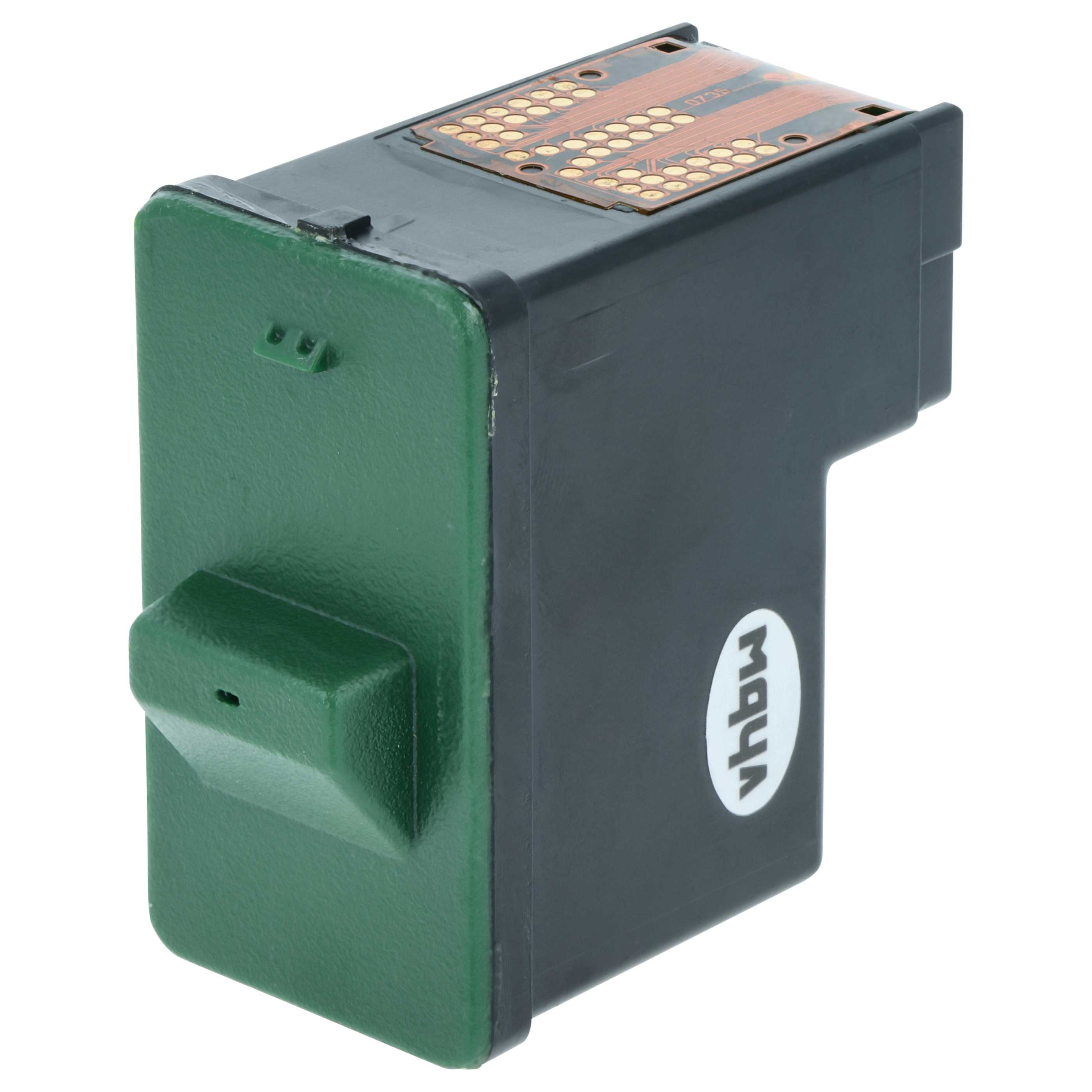Ein grüner und schwarzer Tintenstrahltintenpatronen-Drucker mit einem Chip.