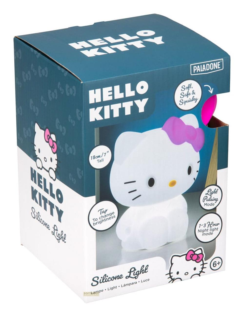 Hello Kitty Silikonlicht in Verpackung, 18cm hoch, tippen für Helligkeit.