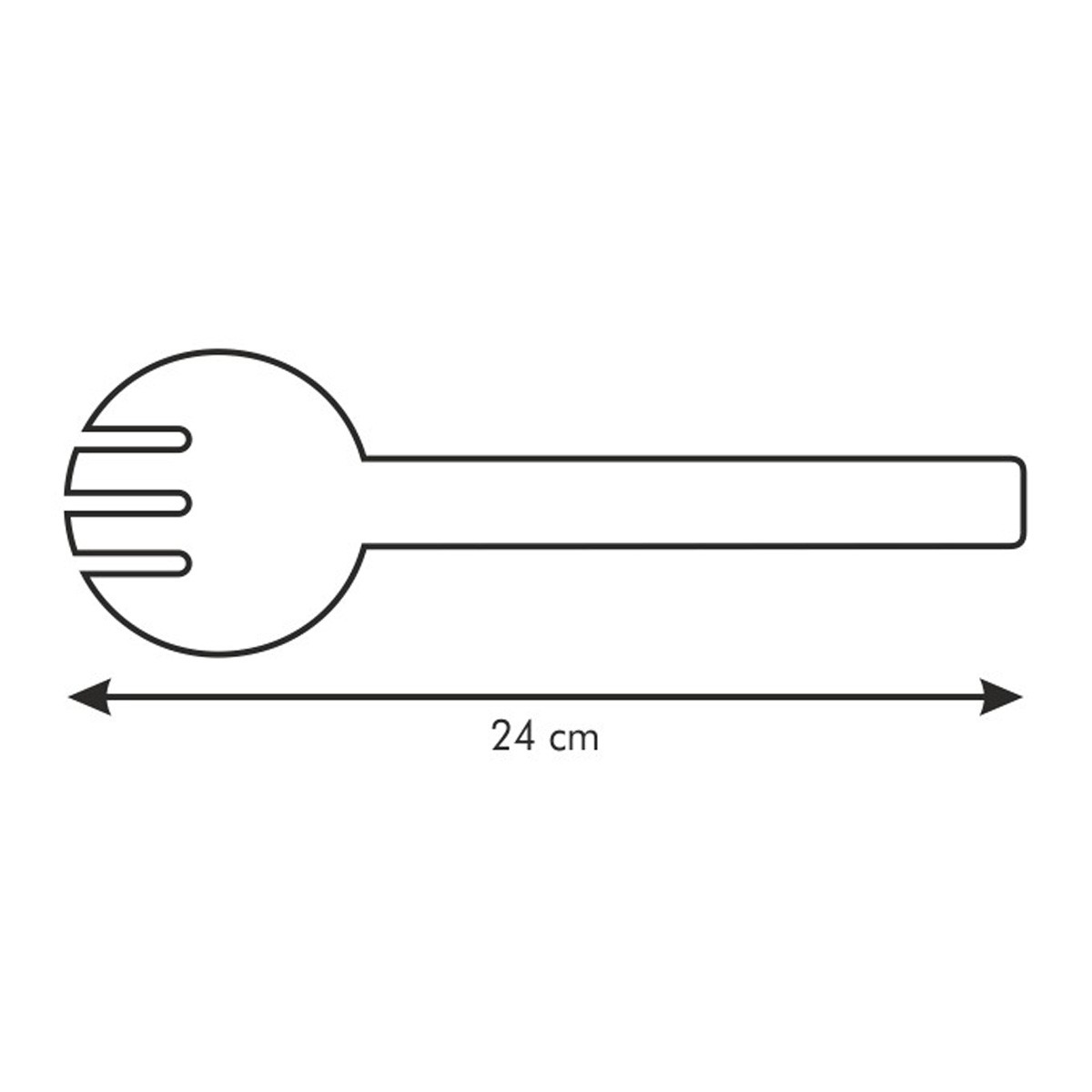 Illustrazione di un server per insalata, lungo 24 cm.