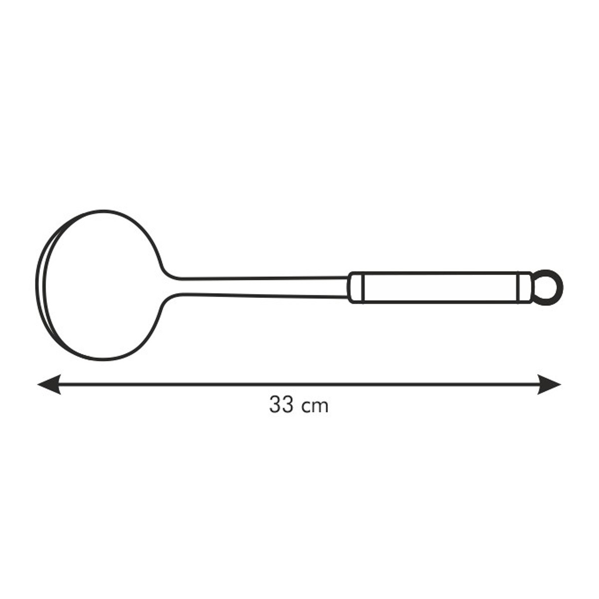 Eine Löffelform mit Griff, 33 cm lang.