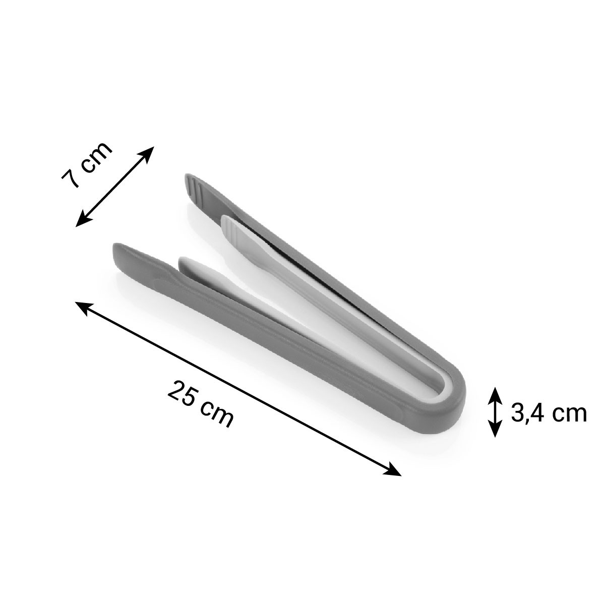 Graue Zange, 25 cm lang, 7 cm breit, 3,4 cm hoch.