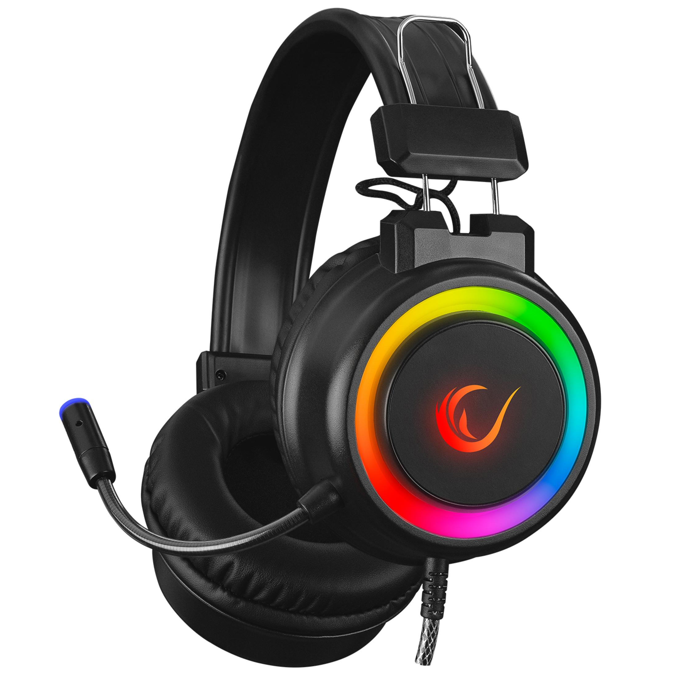 RAMPAGE SN-R10 ALQUIST SIYAH 3,5MM RGB GAMING OYUNCU MIKRO Kablolu Kulak Üstü Kulaklık Siyah