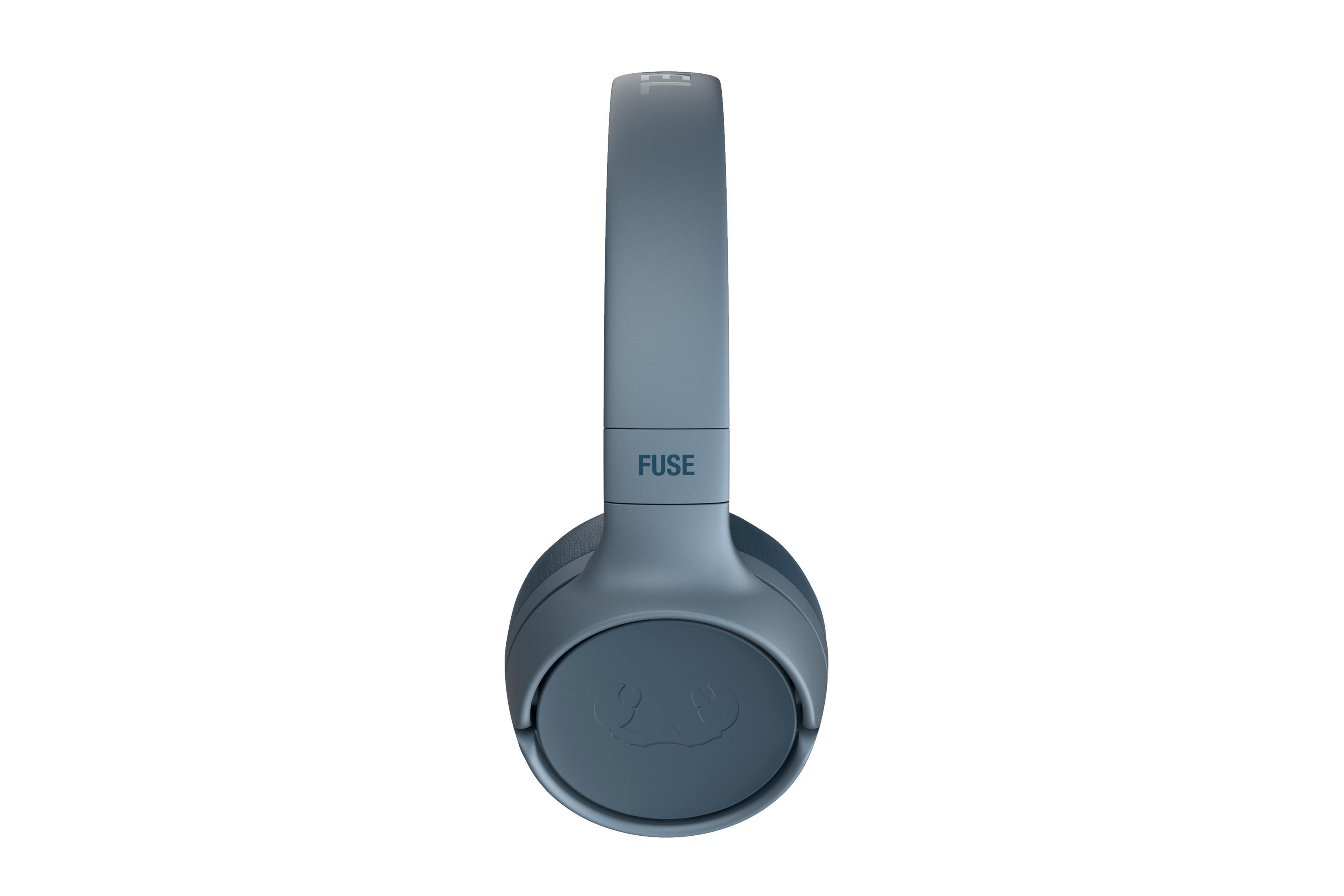 Graue Kopfhörer mit dem Logo und dem Wort FUSE.