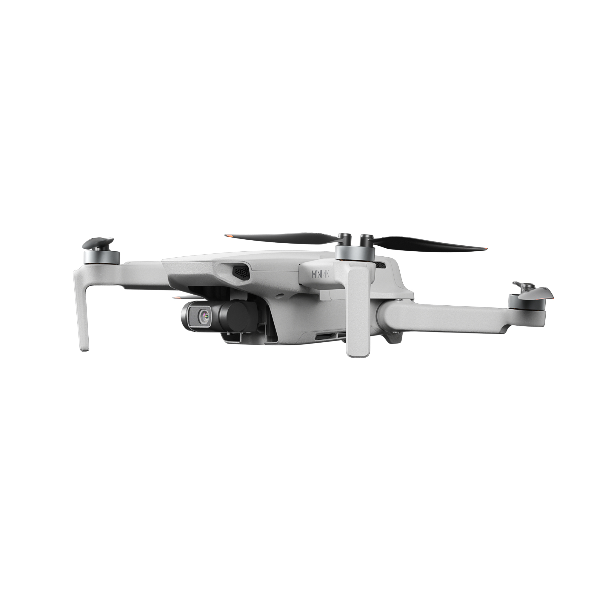 Dört pervaneli, hafif beyaz bir drone ve kamerası.