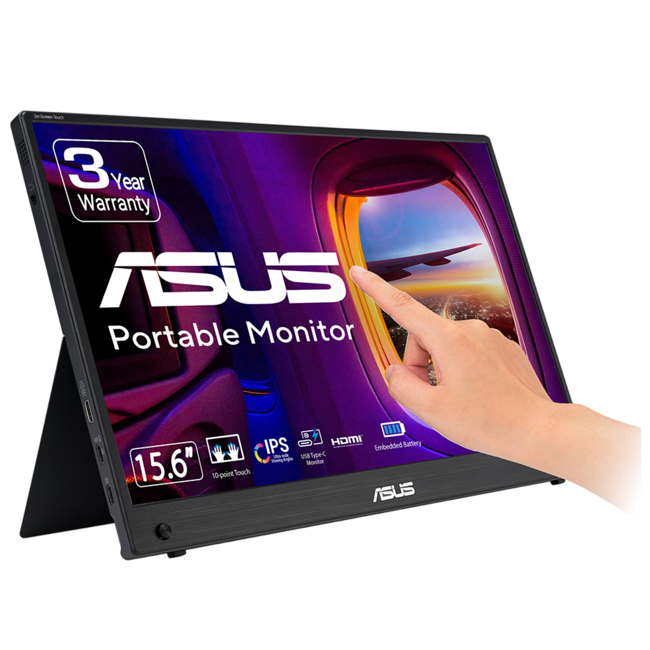 ASUS ZenScreen MB16AMTR Dokunmatik Taşınabilir 15,6 inç Full-HD 5 ms 60 Hz Monitör Siyah