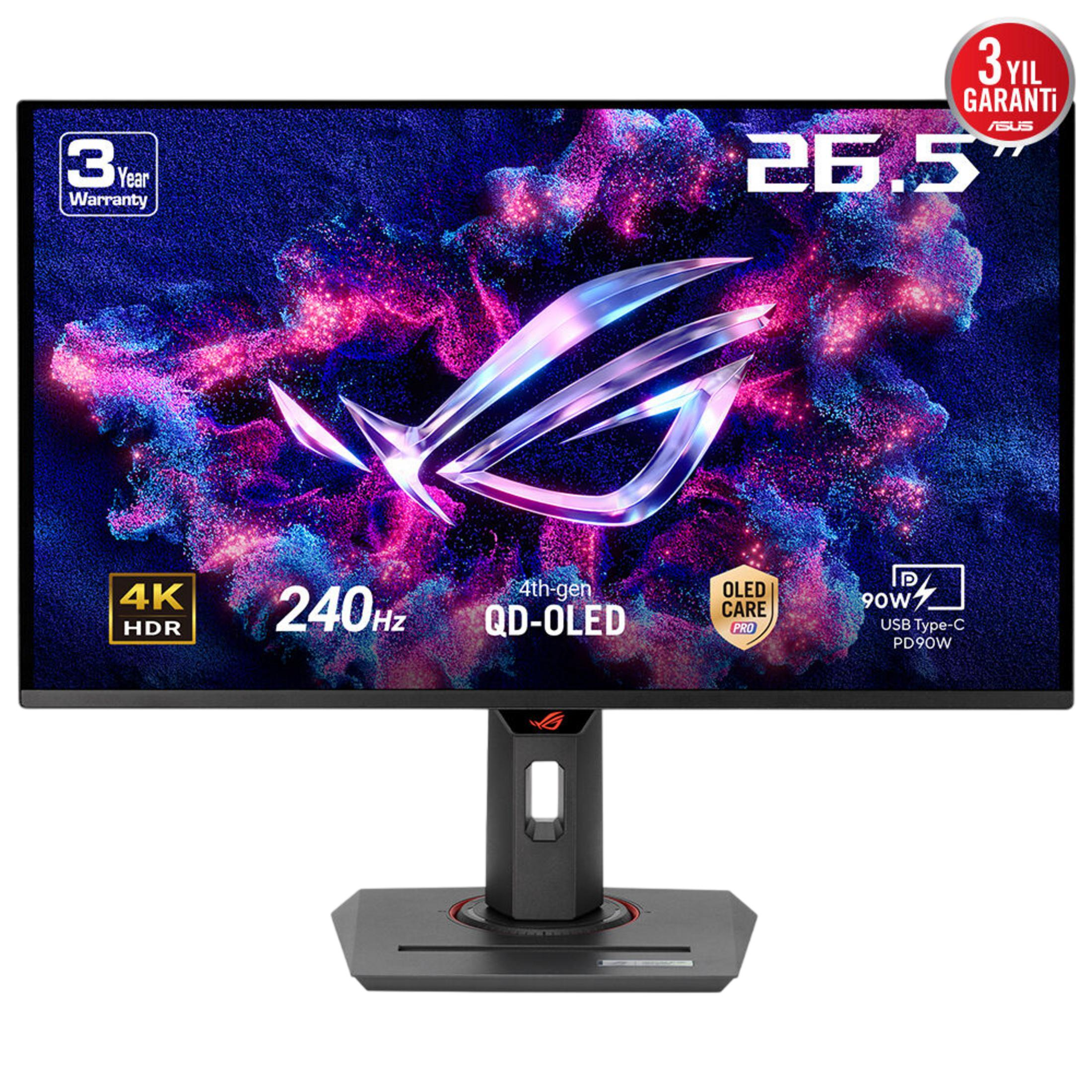 ASUS ROG Strix OLED XG27UCDMG 26,5 inç 4K UHD 0,03 ms 240 Hz Monitör Siyah