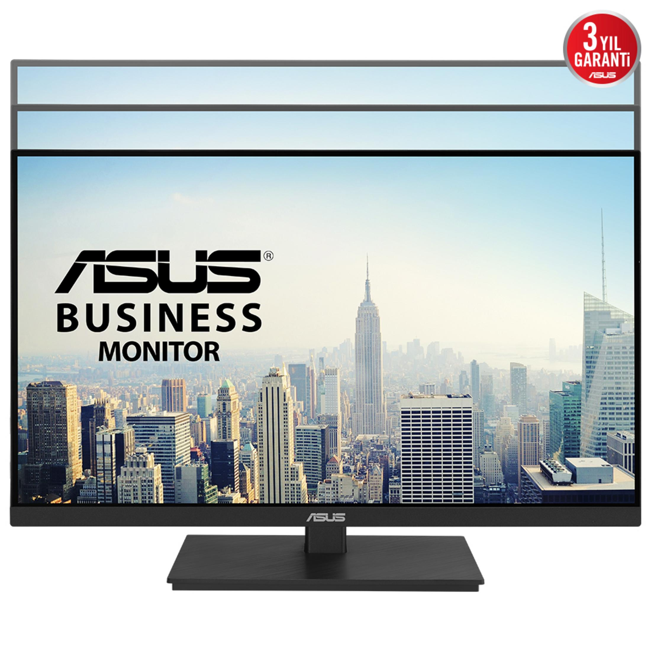 ASUS Business Monitor with New York skyline and 3-year warranty.