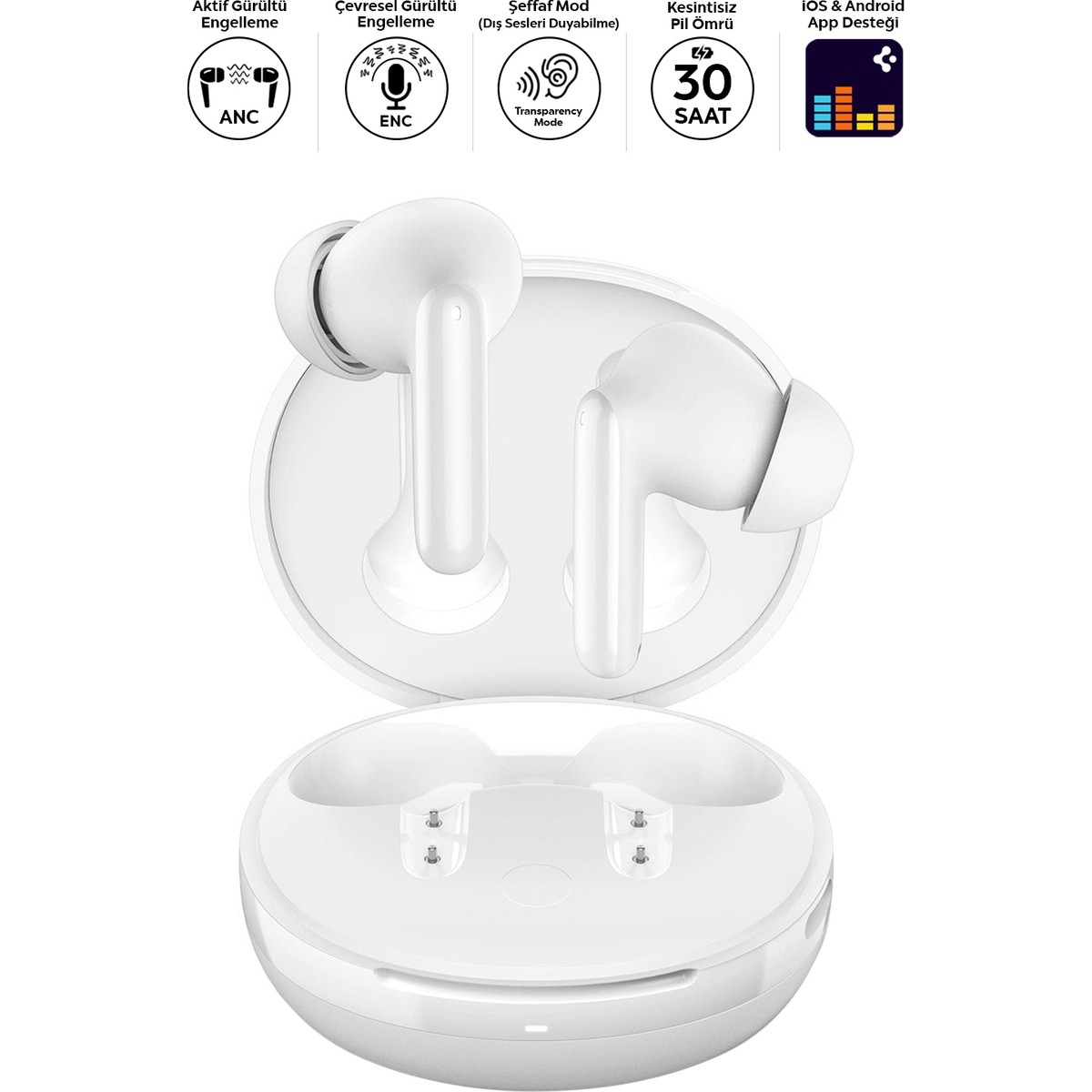 SPIGEN Audio SA-TW S10 ASD07962 Anc Tws Bluetooth, Kablosuz Kulak İçi Kulaklık Beyaz