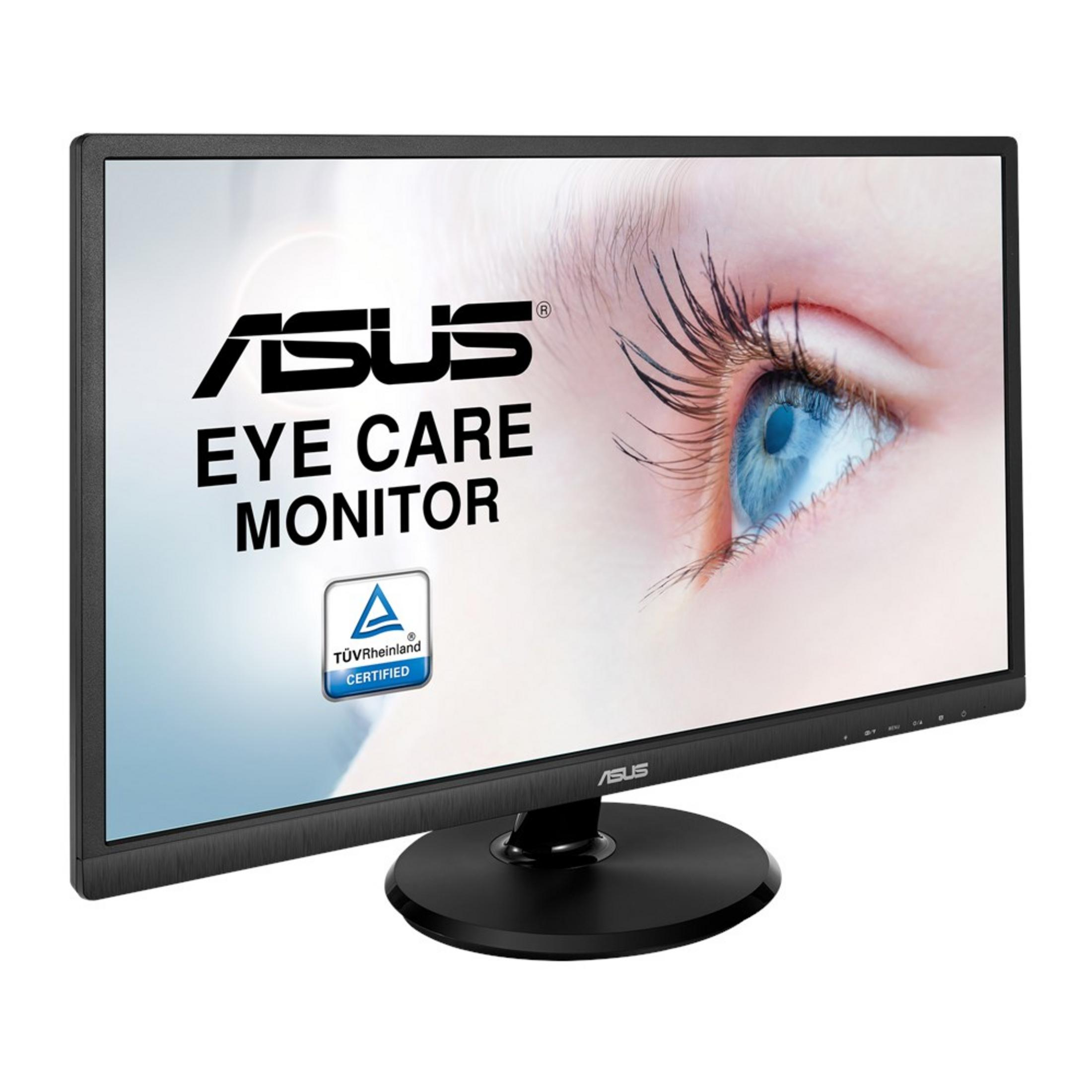 Un monitor Asus con testo "Eye Care" e un occhio sullo schermo.