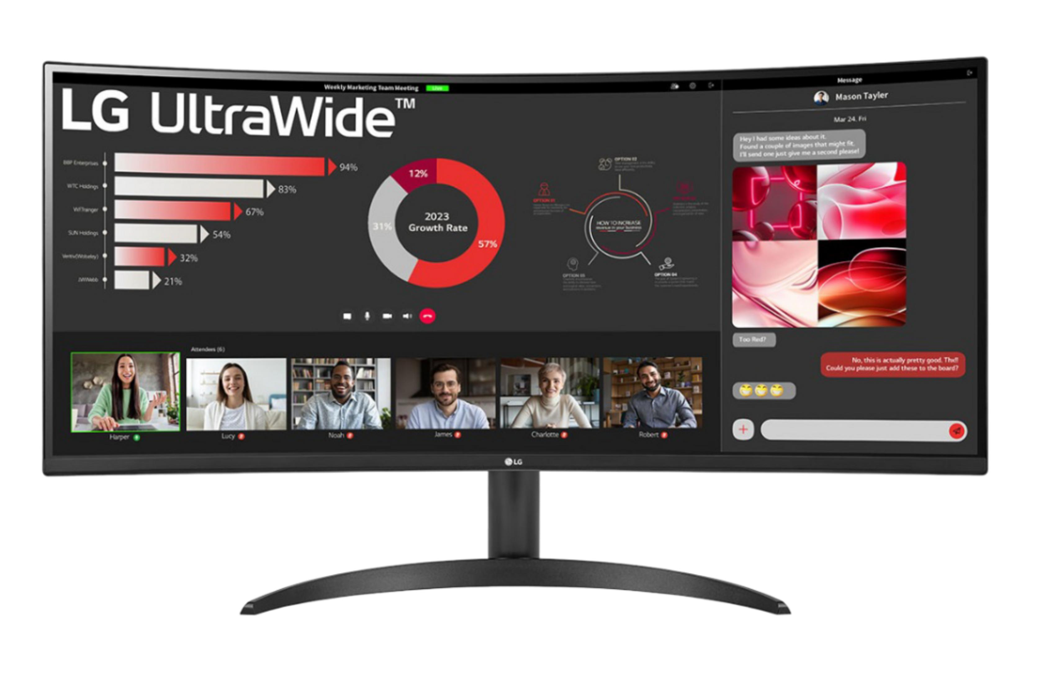 LG Ultrawide 34WR50QK-B VA Curved 34 inç UWQHD 5 ms 100 Hz Grafik Monitör Siyah