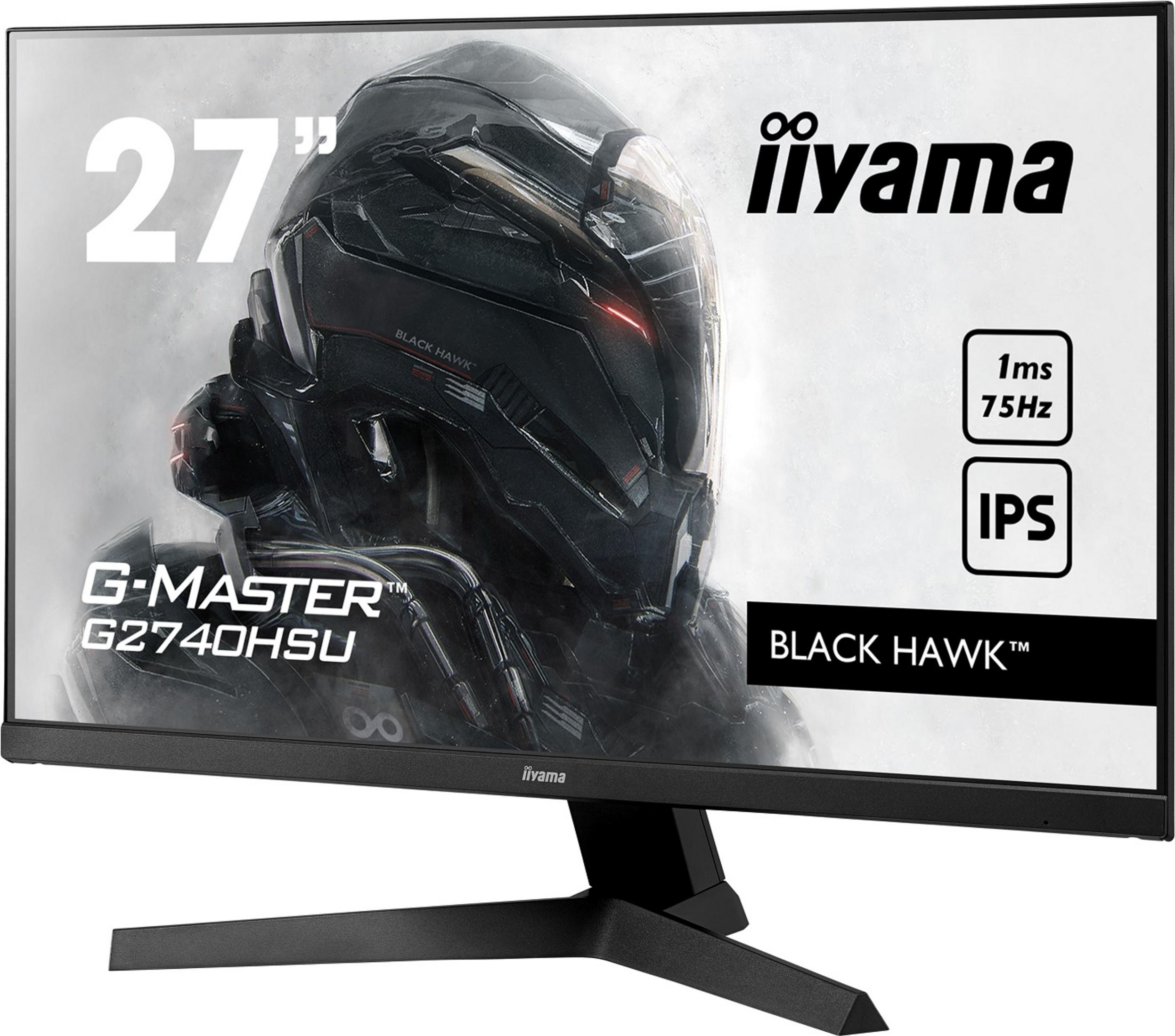 Monitor iiyama G-Master da 27 pollici con design aquila nera. Caratteristiche 1ms, 75Hz, IPS.
