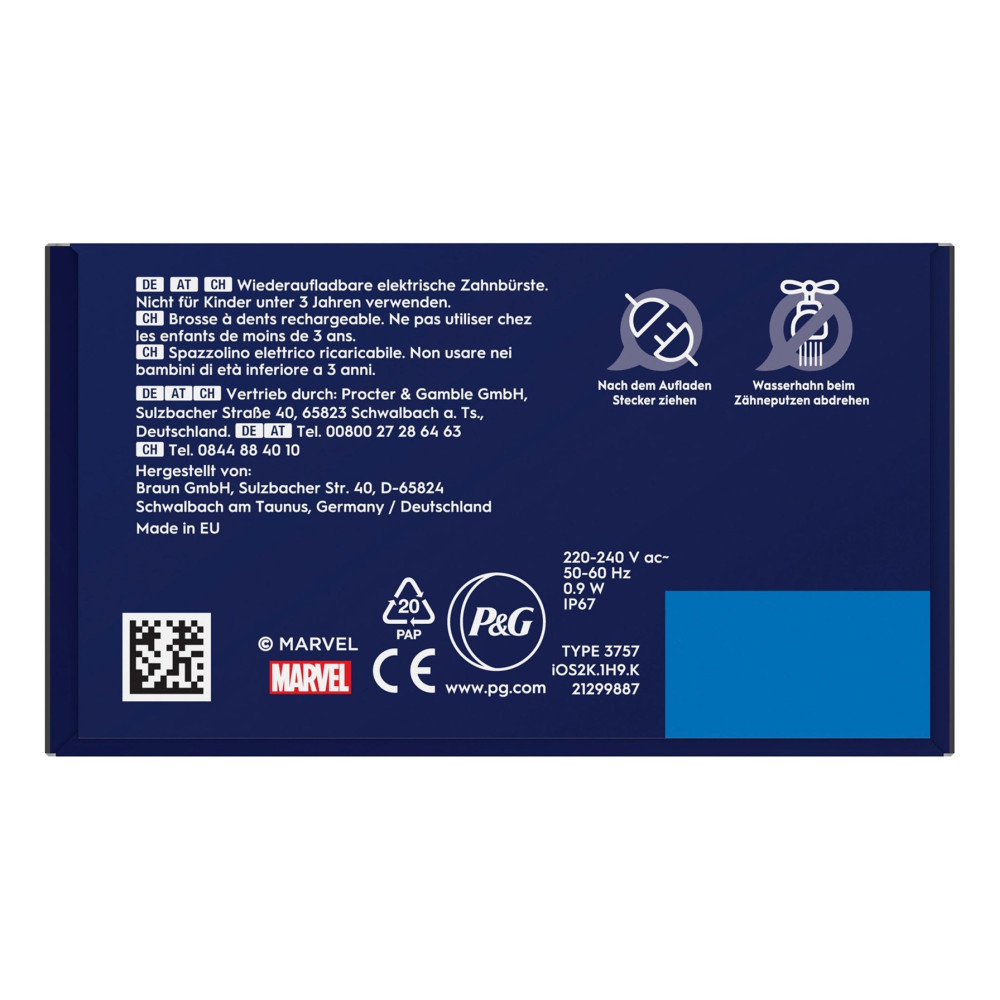 Opakowanie z instrukcjami ładowania, danymi producenta i logo.