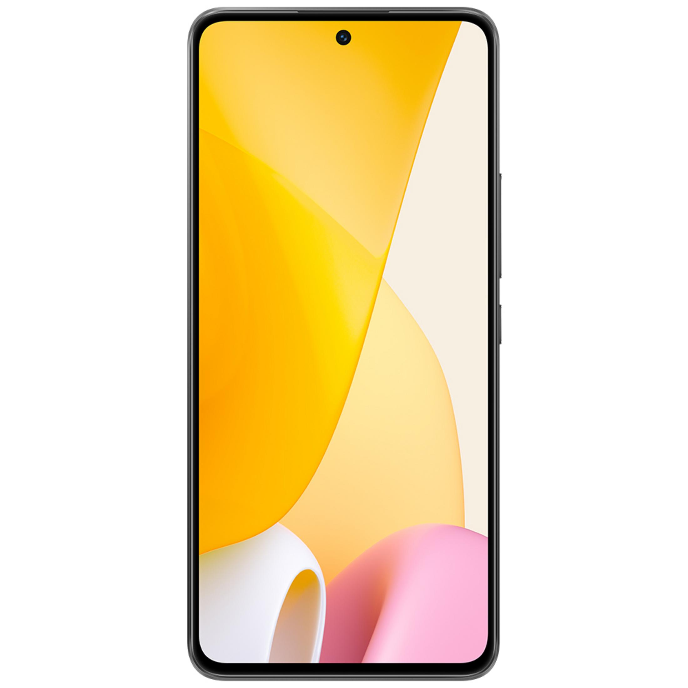 Un smartphone con fondo abstracto amarillo y crema.