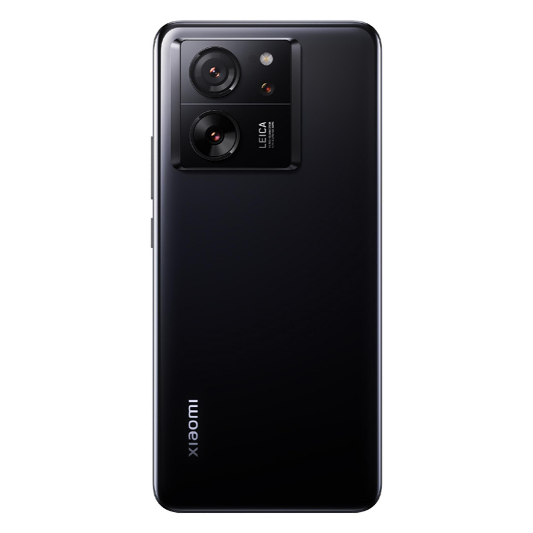 Rückseite eines schwarzen Smartphones mit Leica-Kamera und Xiaomi-Logo.