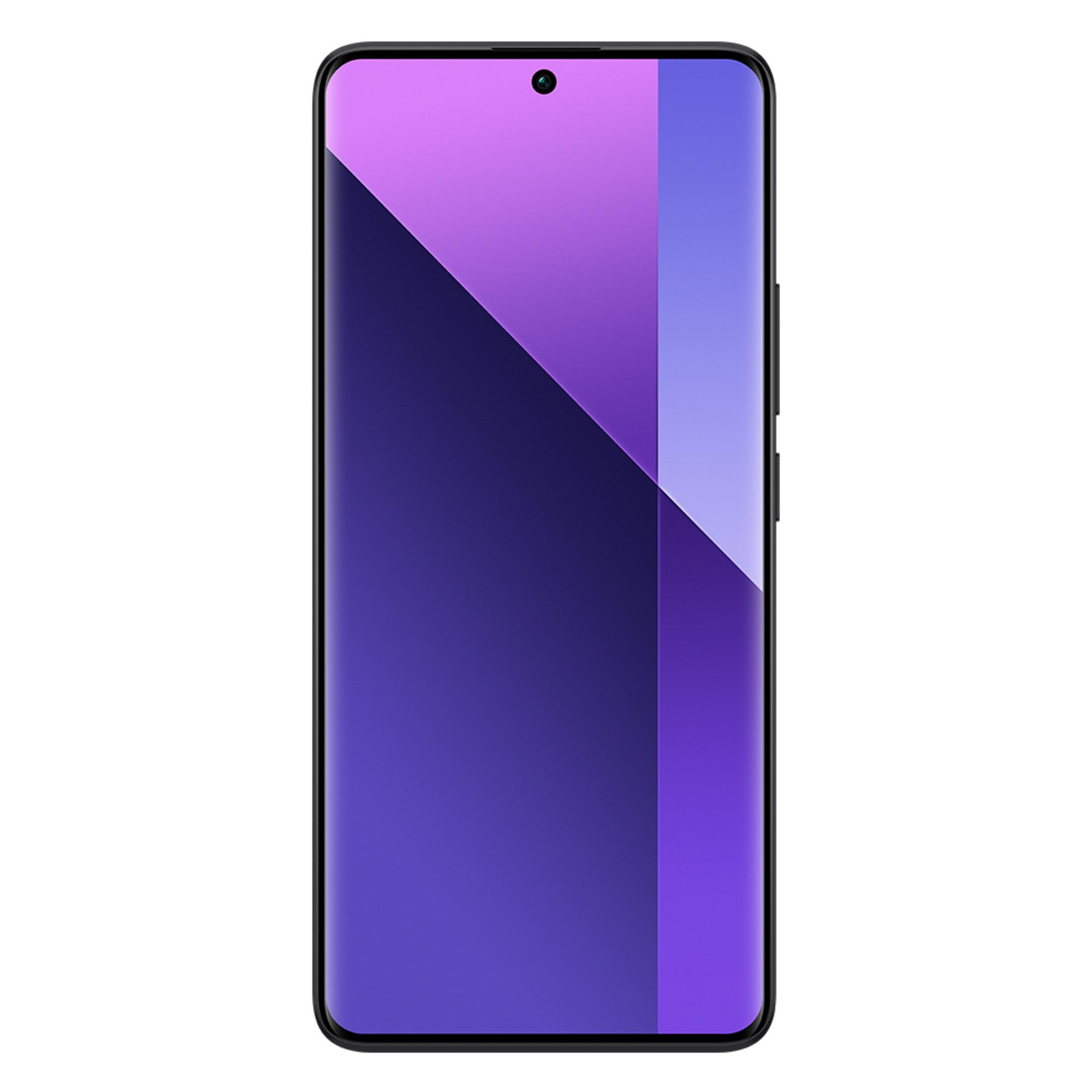 Uno smartphone con sfondo viola e blu.