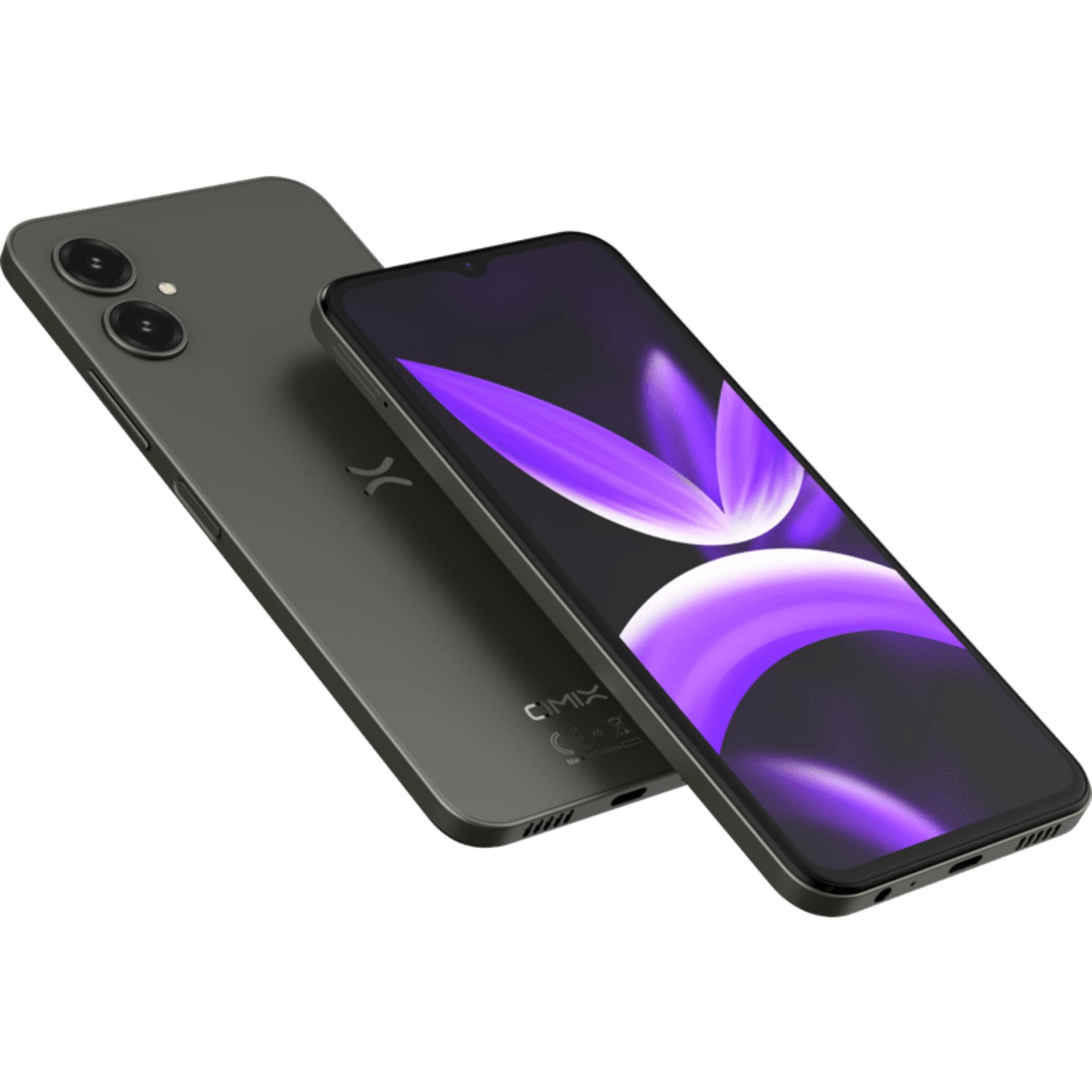 Yan yana duran iki gri akıllı telefon, birinde mor duvar kağıdı var.