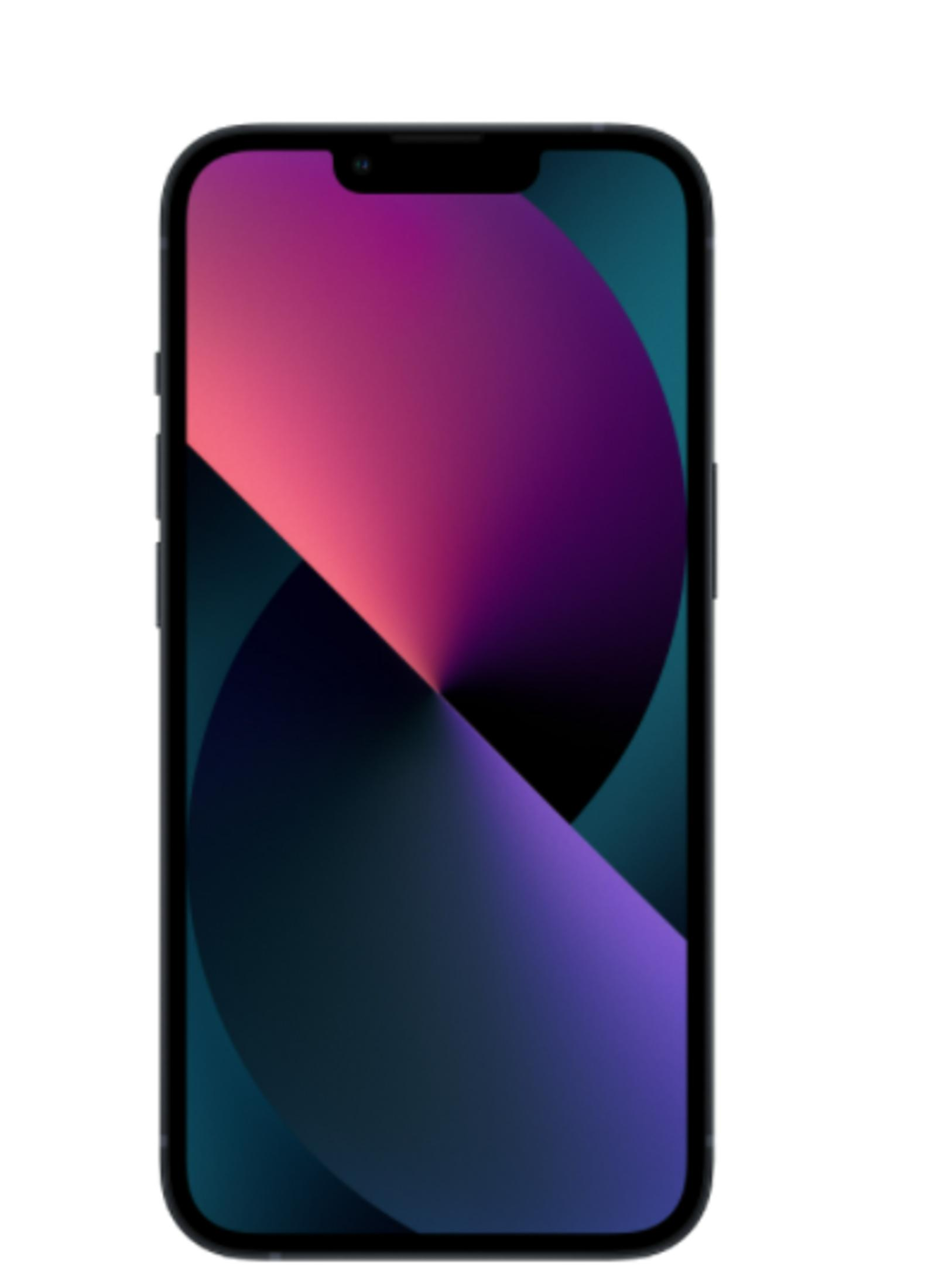 Czarny smartfon z kolorową tapetą. Odcienie ciemnoniebieskiego i fioletu.