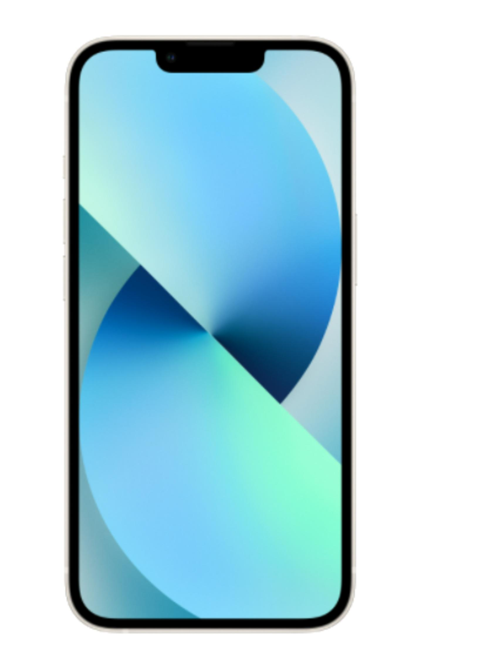 Jasnoszare smartfon z niebiesko-zieloną tapetą.