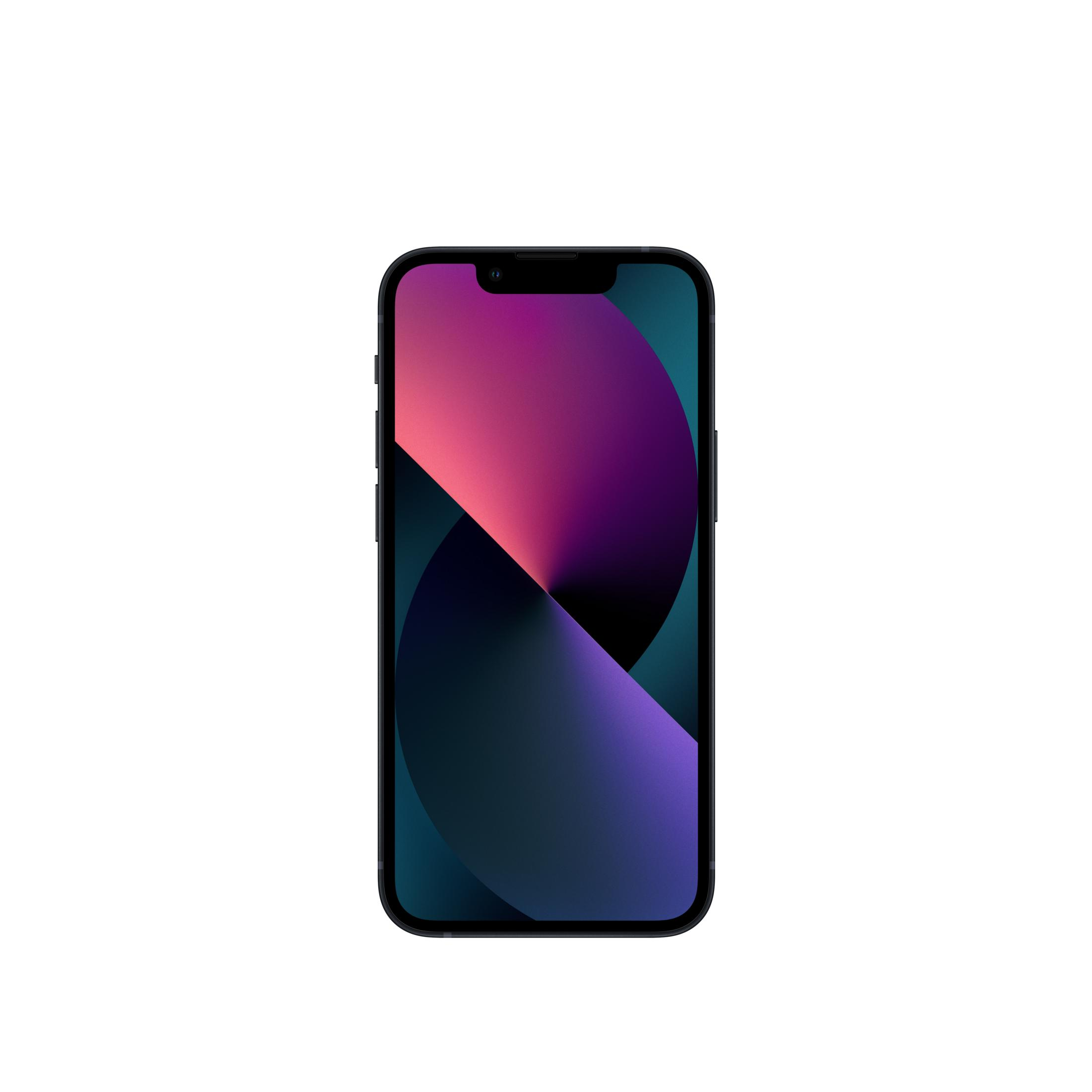 Ein schwarzes Smartphone mit einem lila und blauen Hintergrundbild.