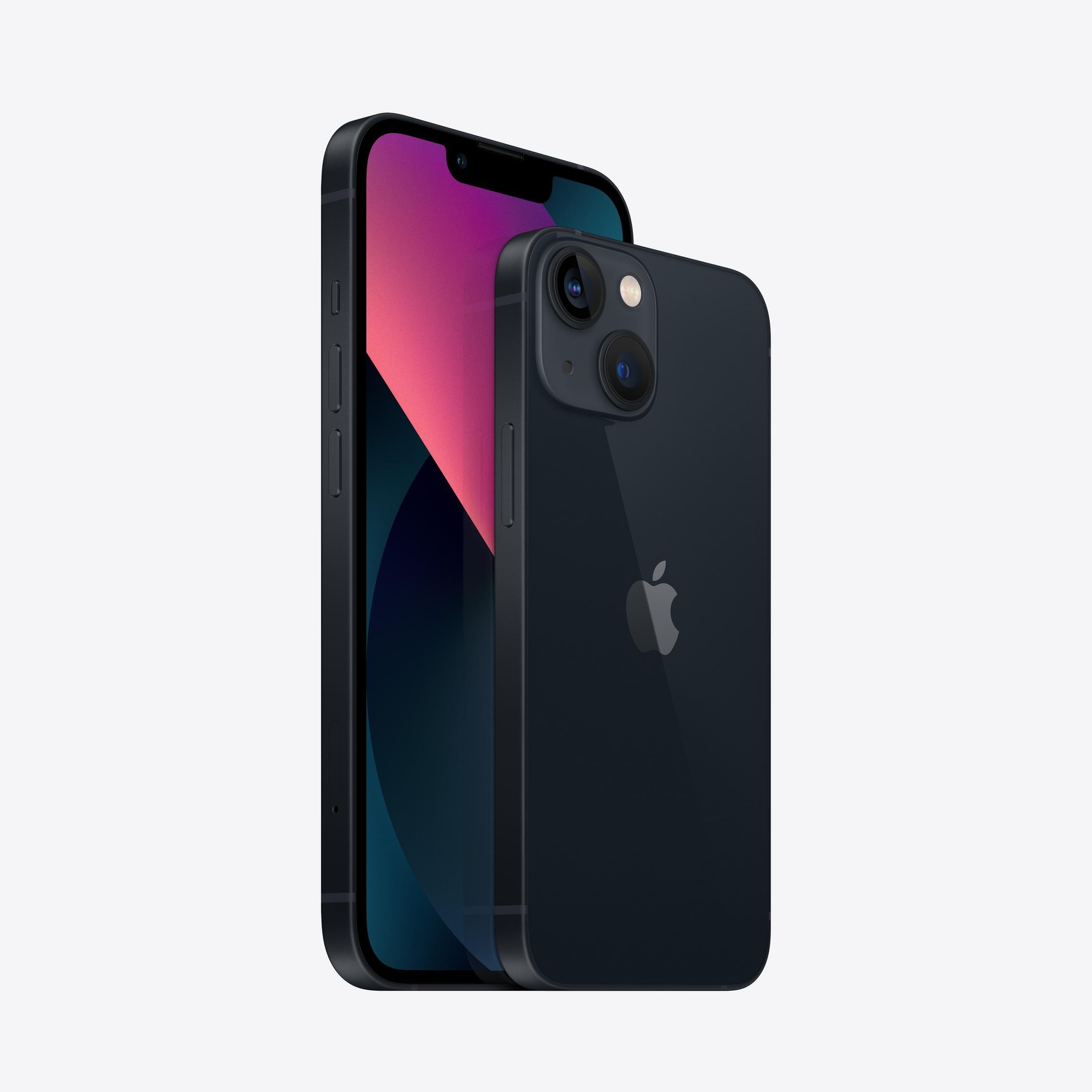 Ein dunkles iPhone mit zwei Kameras und einem Apple-Logo auf der Rückseite.