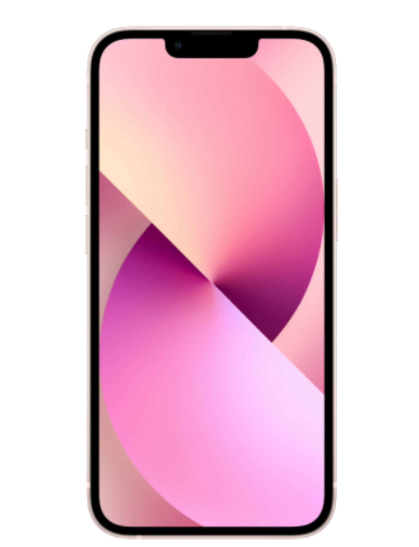 Jasnoróżowy iPhone z tapetą w gradientach.