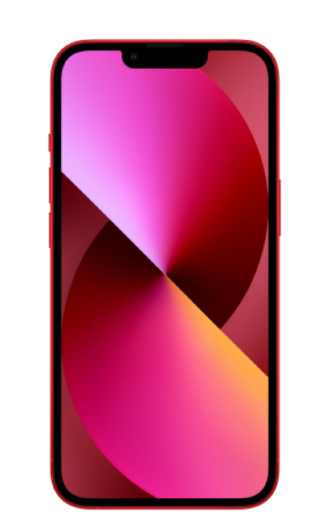 Czerwony smartfon z różowo-czerwonym tapetą z gradientem.