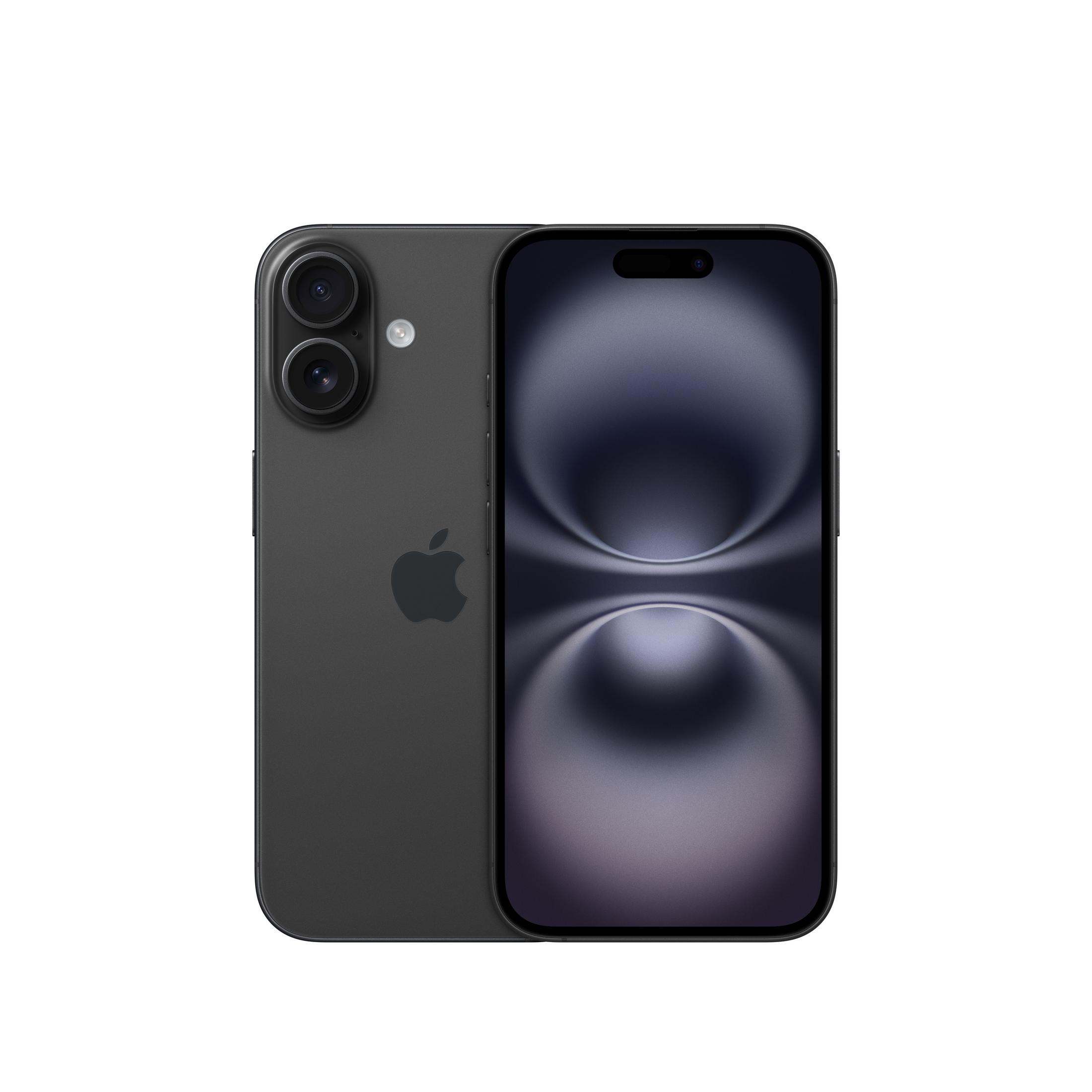 Ciemnoszare iPhone z dwoma aparatami i podświetlonym ekranem.