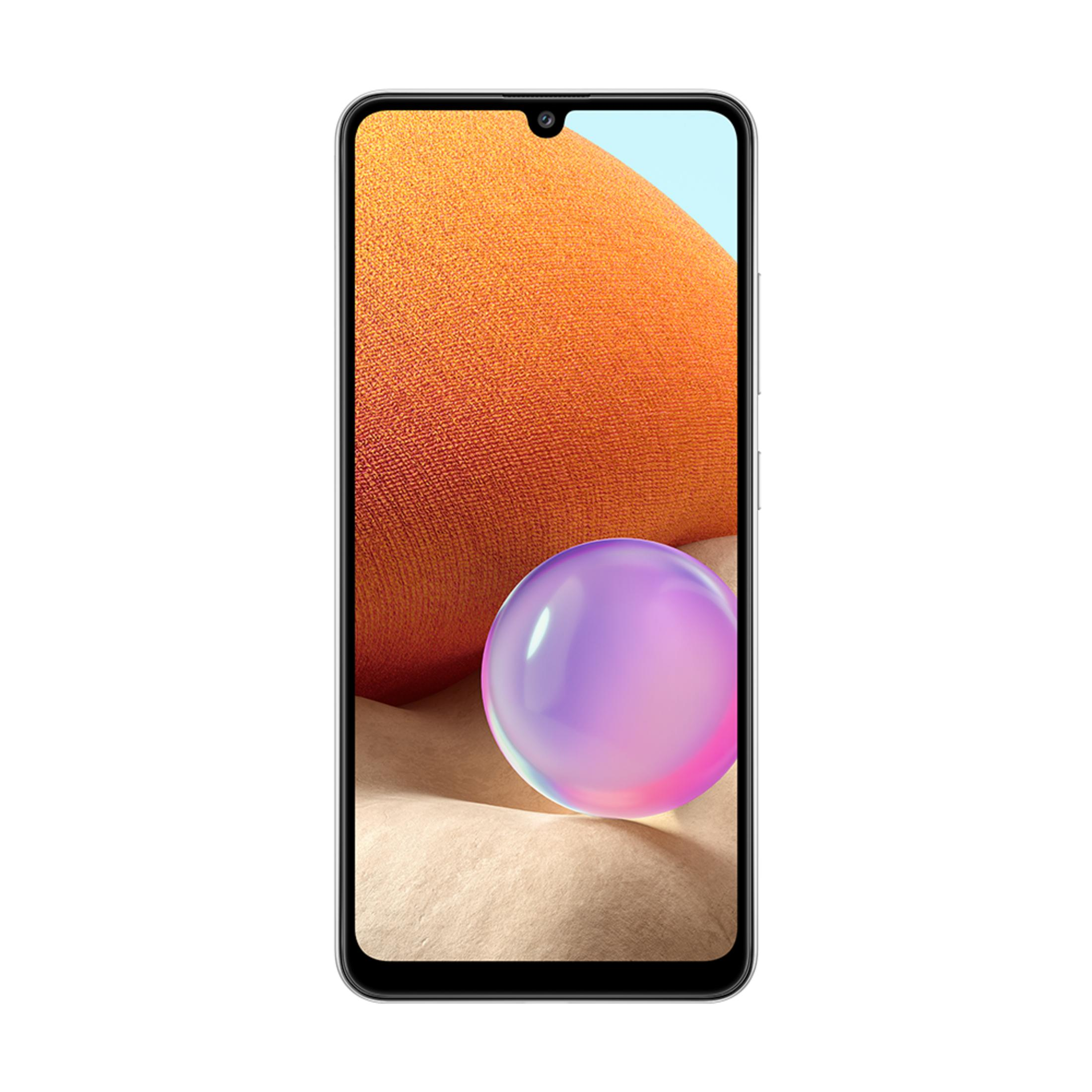 Turuncu dokulu arka planı ve renkli küresi olan bir akıllı telefon.