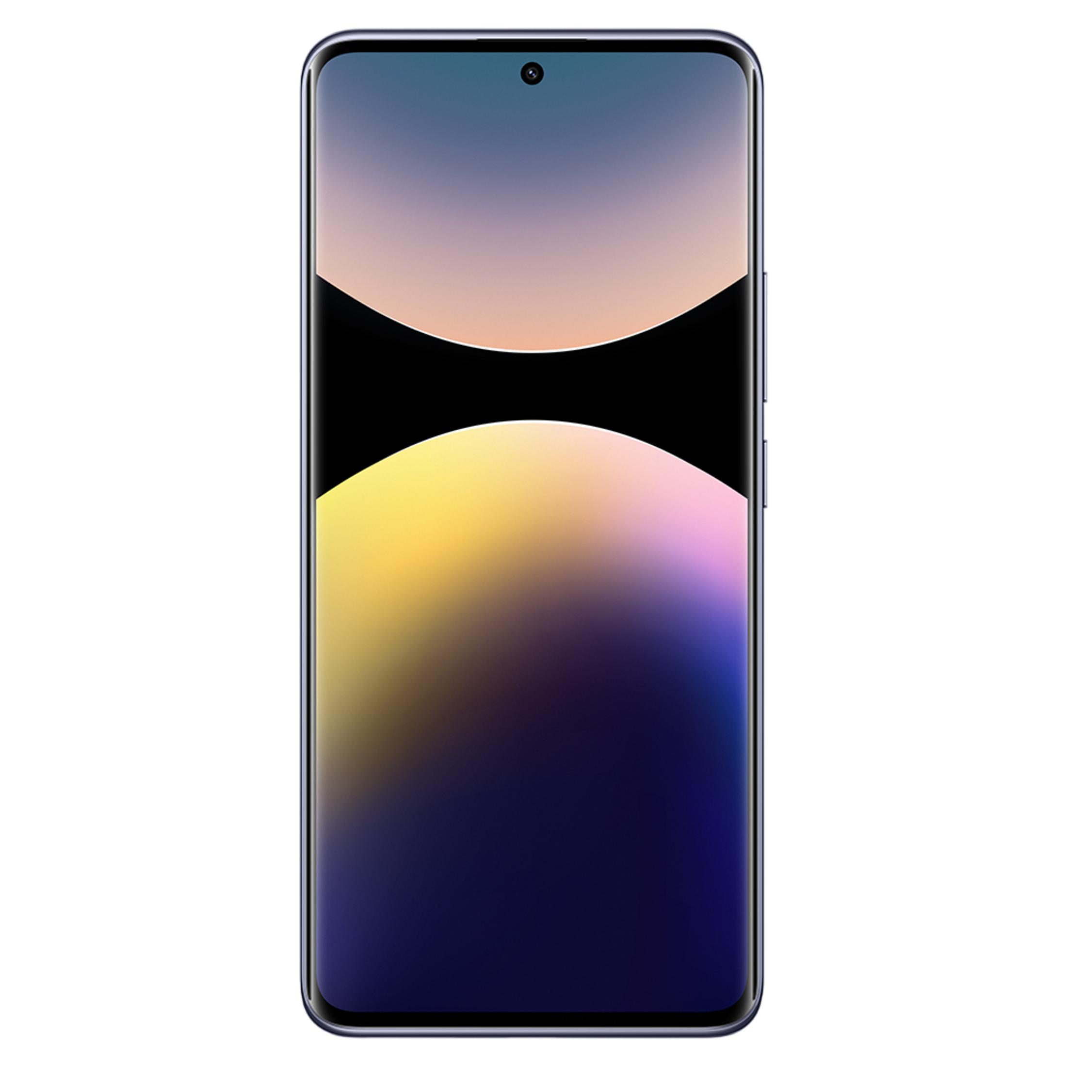 Czarny smartfon wyświetlający gradientowe tło.