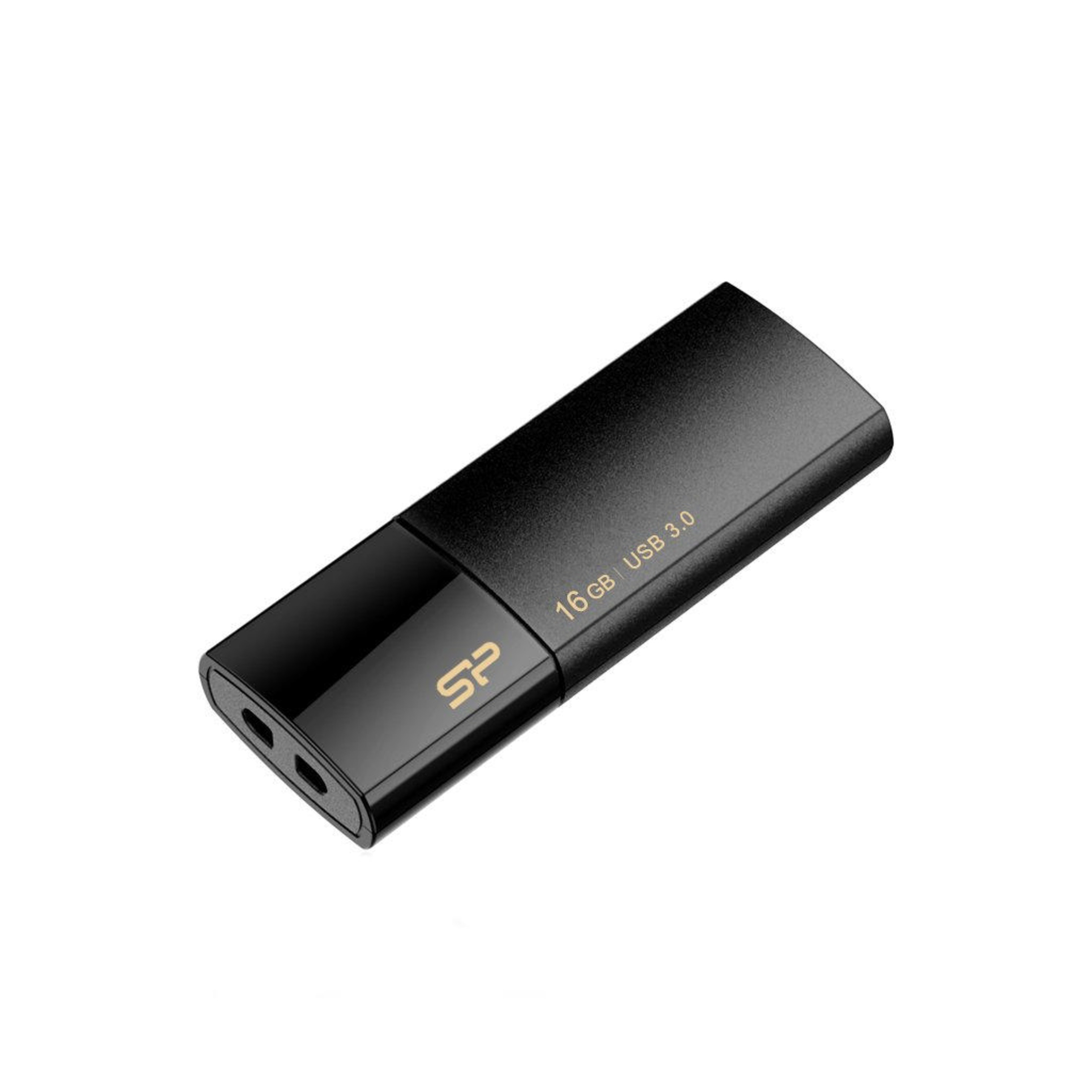 Pen drive USB nero da 16 GB con marchio USB 3.0 e logo SP.