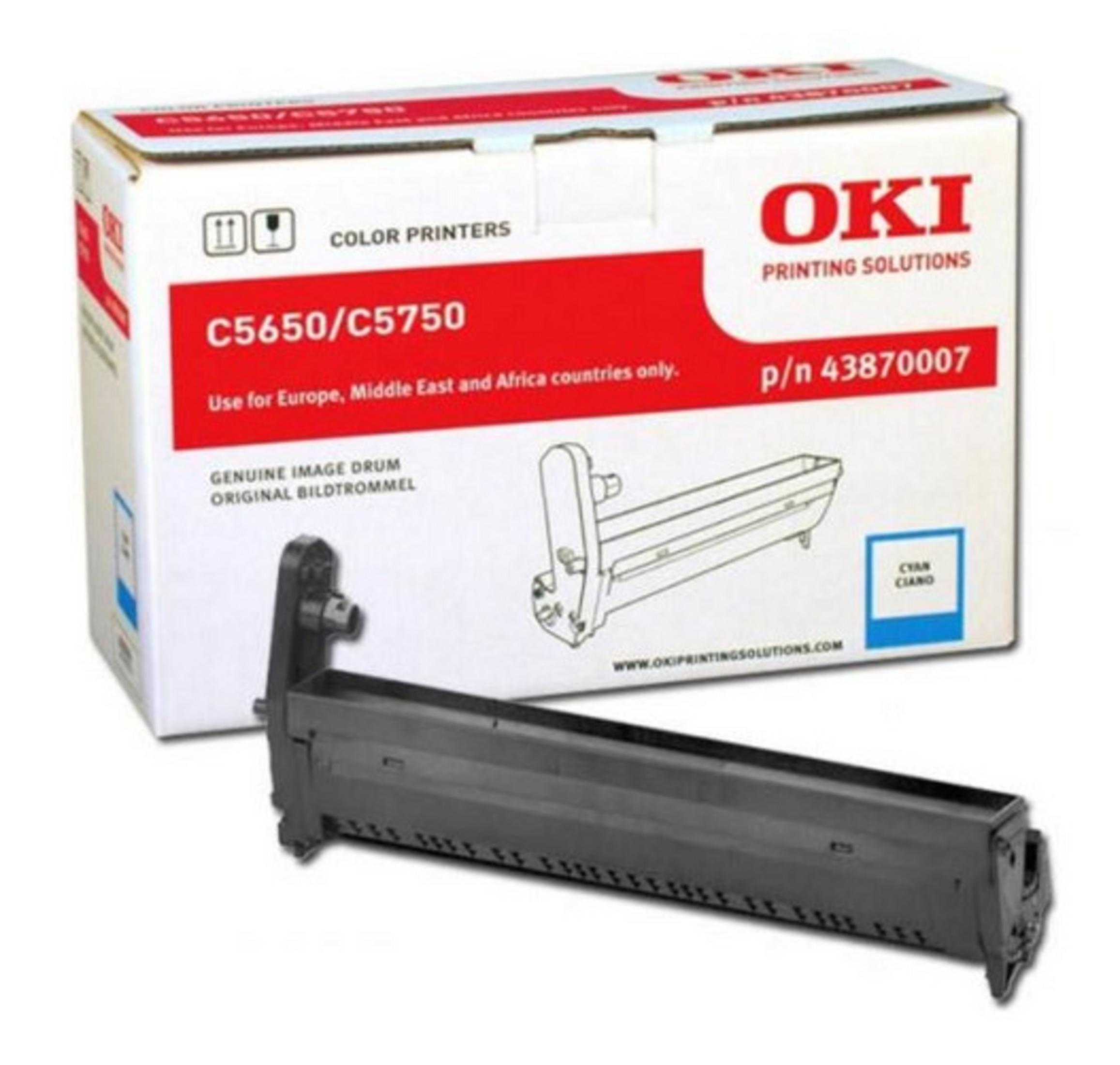 Tamburo immagine OKI Ciano per stampanti C5650/C5750 in confezione originale.
