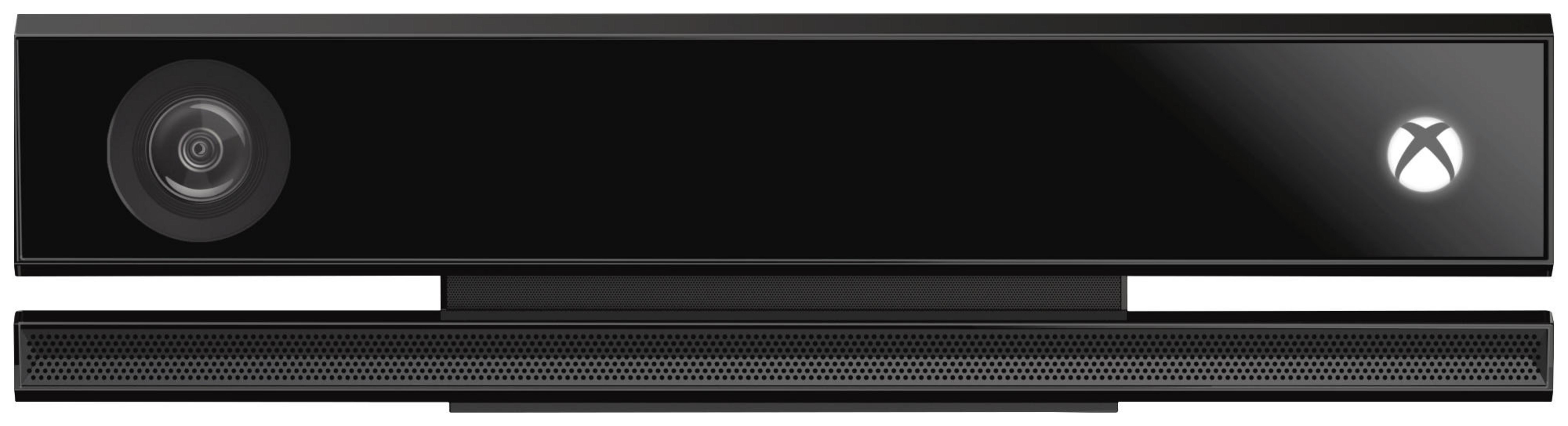Ein schwarzer Xbox Kinect Sensor mit einer Kamera und einem Xbox-Logo.