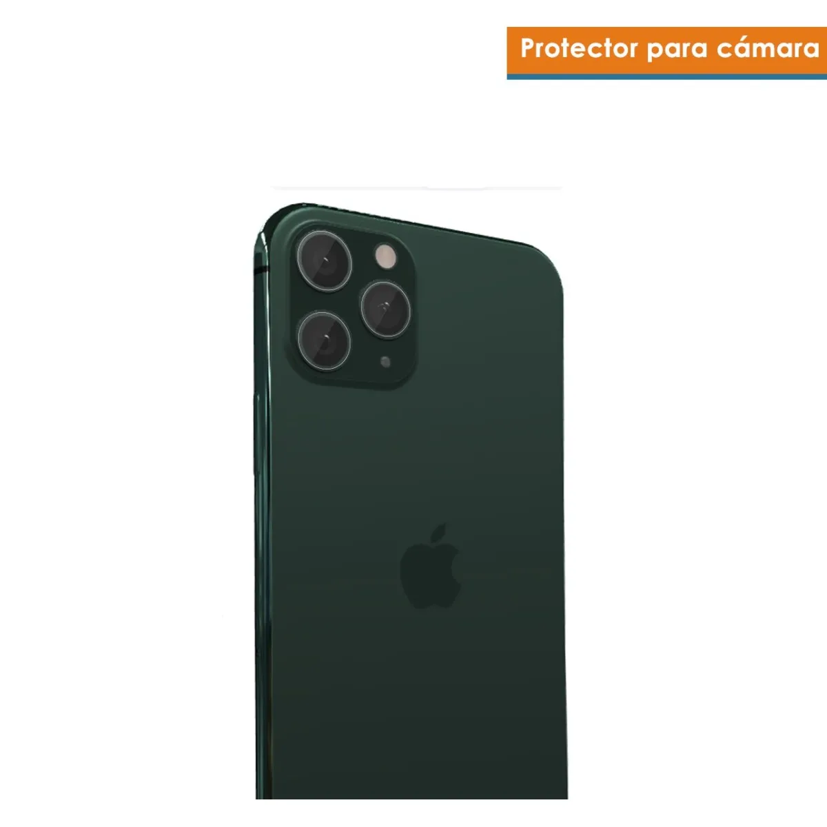 iPhone verde scuro con tre fotocamere e logo Apple.